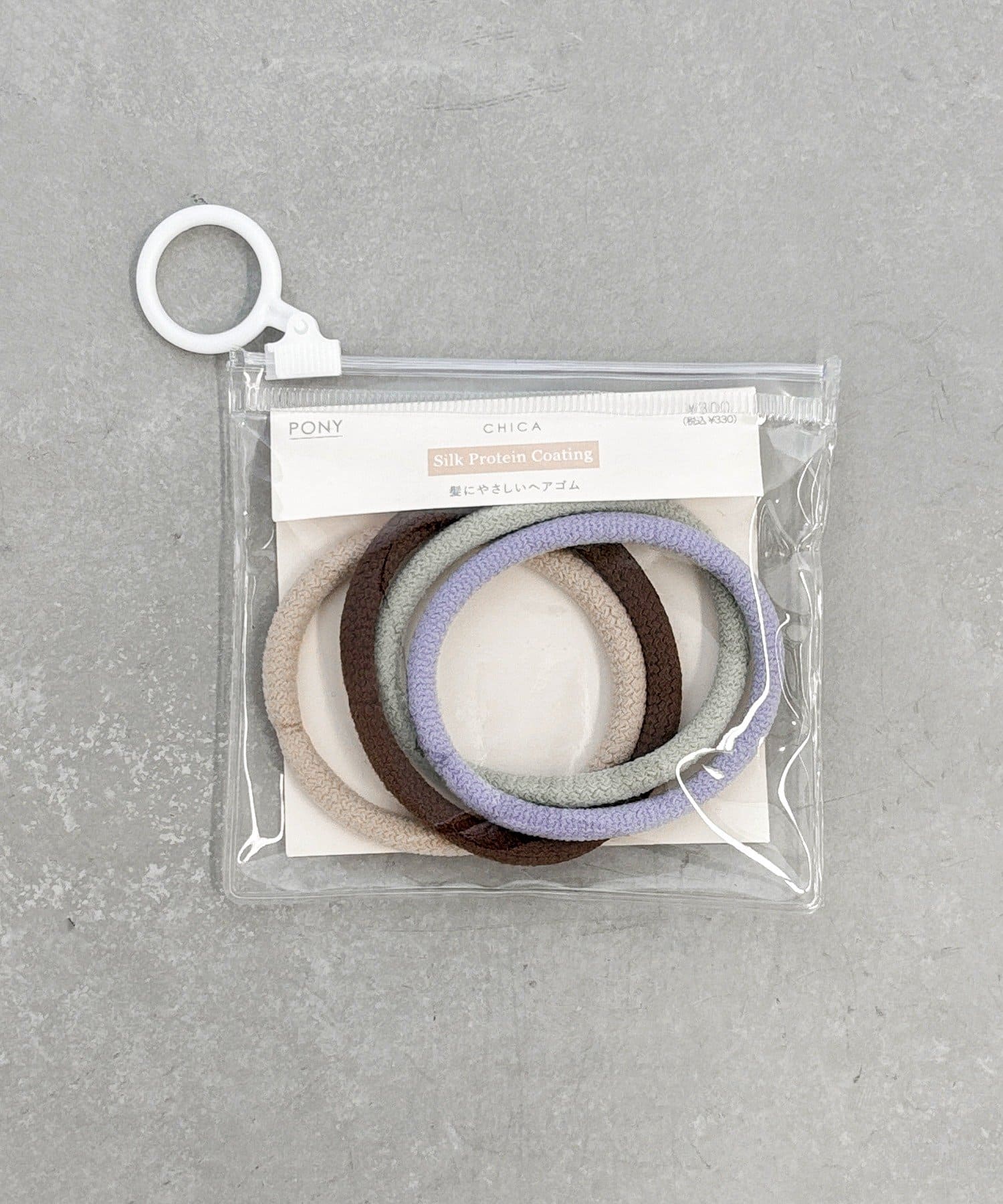 3COINS(スリーコインズ) シルクプロテインヘアゴム4個セット