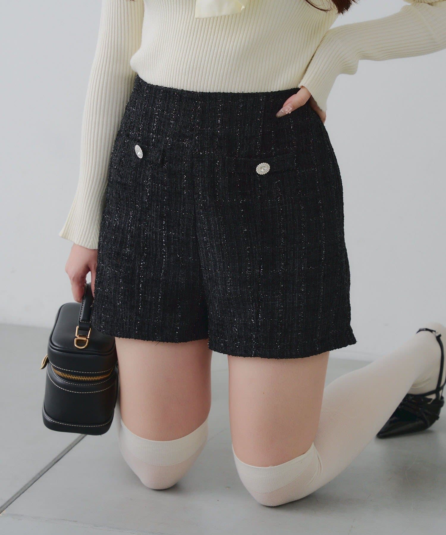 NICE CLAUP / OLIVE des OLIVE OUTLET(ナイスクラップ  / オリーブ デ オリーブ アウトレット) 【RMAF】ツイードショートパンツ