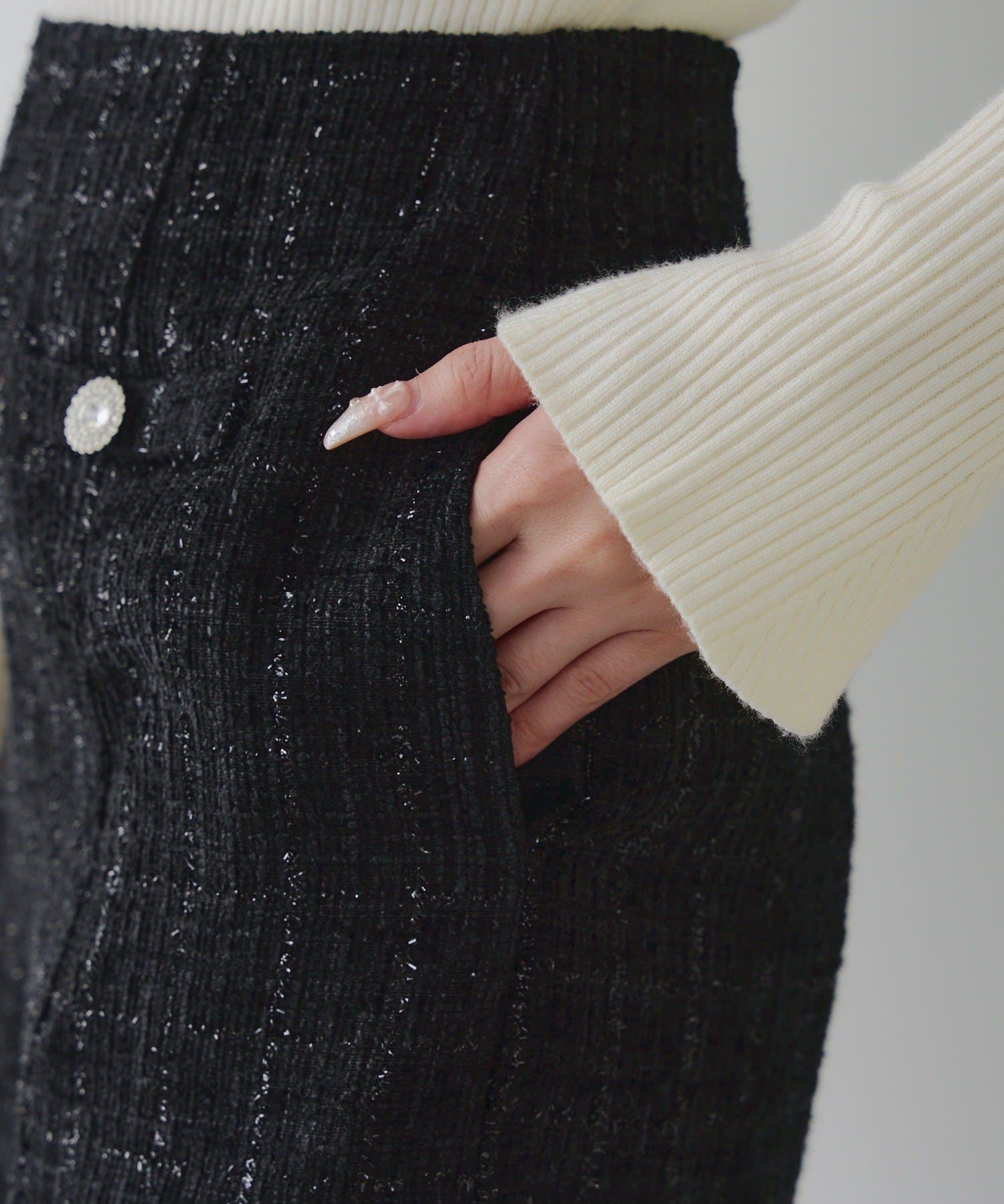 NICE CLAUP / OLIVE des OLIVE OUTLET(ナイスクラップ  / オリーブ デ オリーブ アウトレット) 【RMAF】ツイードショートパンツ