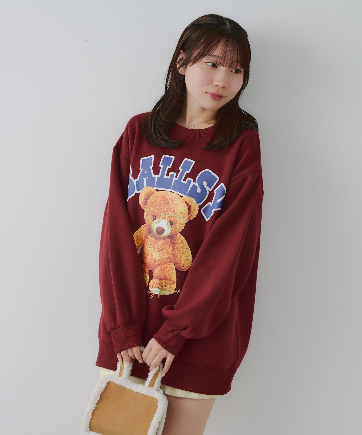 NICE CLAUP / OLIVE des OLIVE OUTLET(ナイスクラップ  / オリーブ デ オリーブ アウトレット) 【RMAF】メガネを付けたくまさん裏起毛スウェット