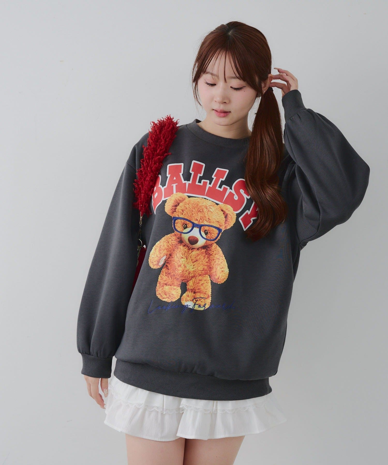 NICE CLAUP / OLIVE des OLIVE OUTLET(ナイスクラップ  / オリーブ デ オリーブ アウトレット) 【RMAF】メガネを付けたくまさん裏起毛スウェット