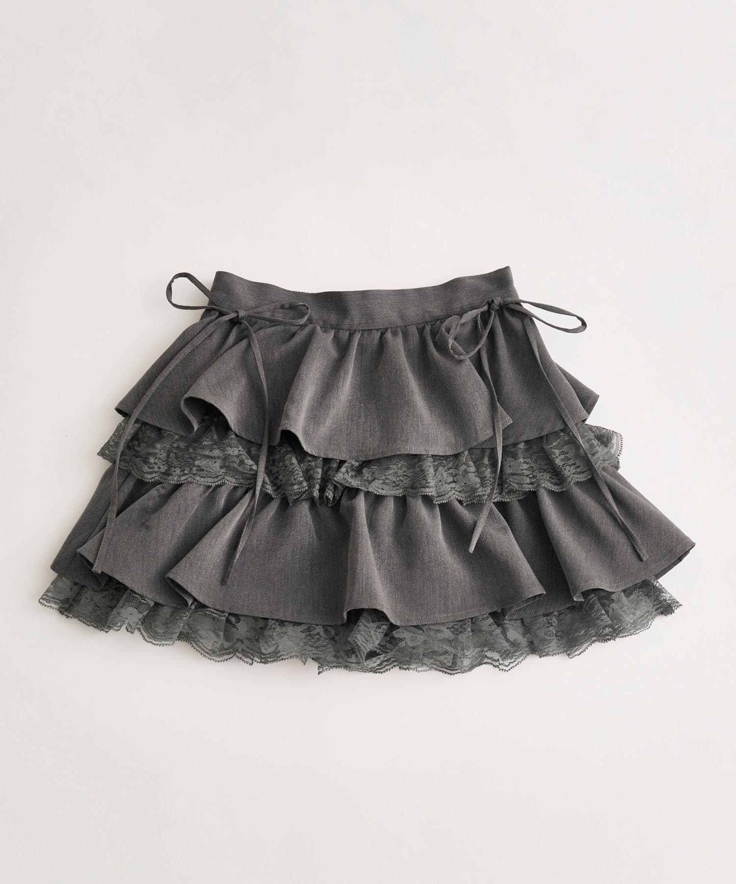 OLIVE des OLIVE(オリーブ デ オリーブ) ラッフルティアードミニスカート