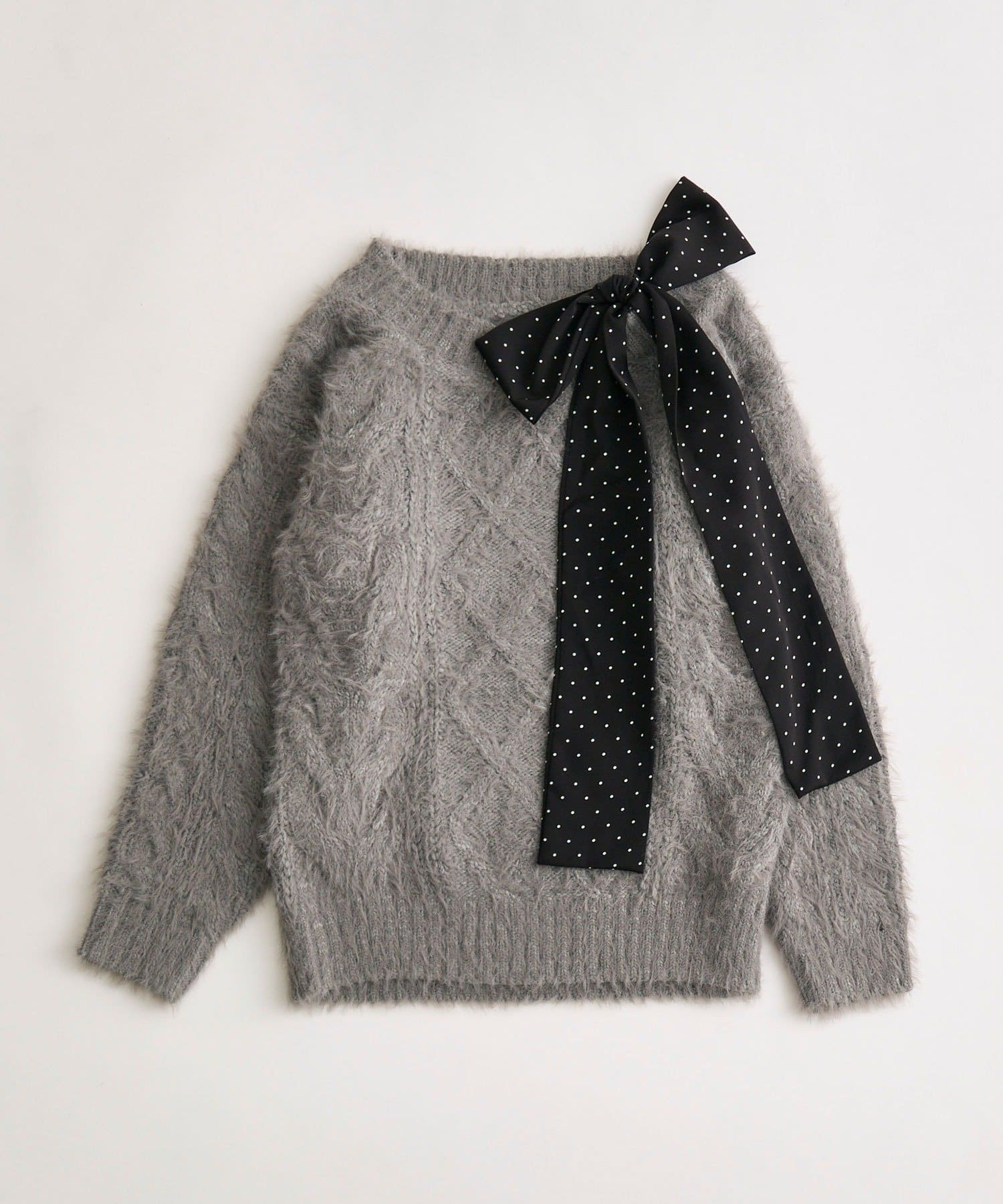 OLIVE des OLIVE(オリーブ デ オリーブ) フワフワケーブルニットワンピ