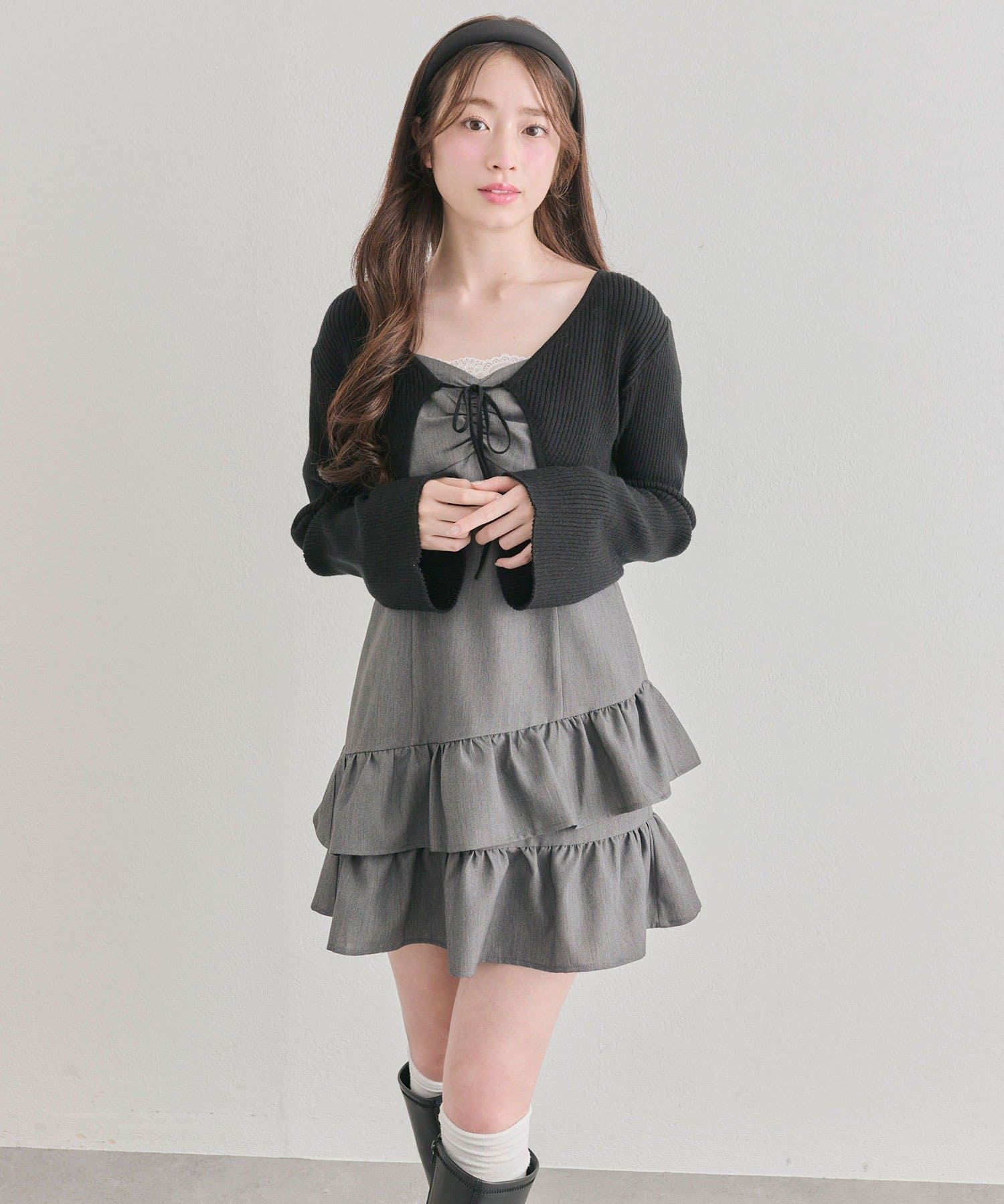 OLIVE des OLIVE ゆいワンピ ボレロセット OLIVE des ワンピース 「セットで着れる」ニットボレロセットワンピ