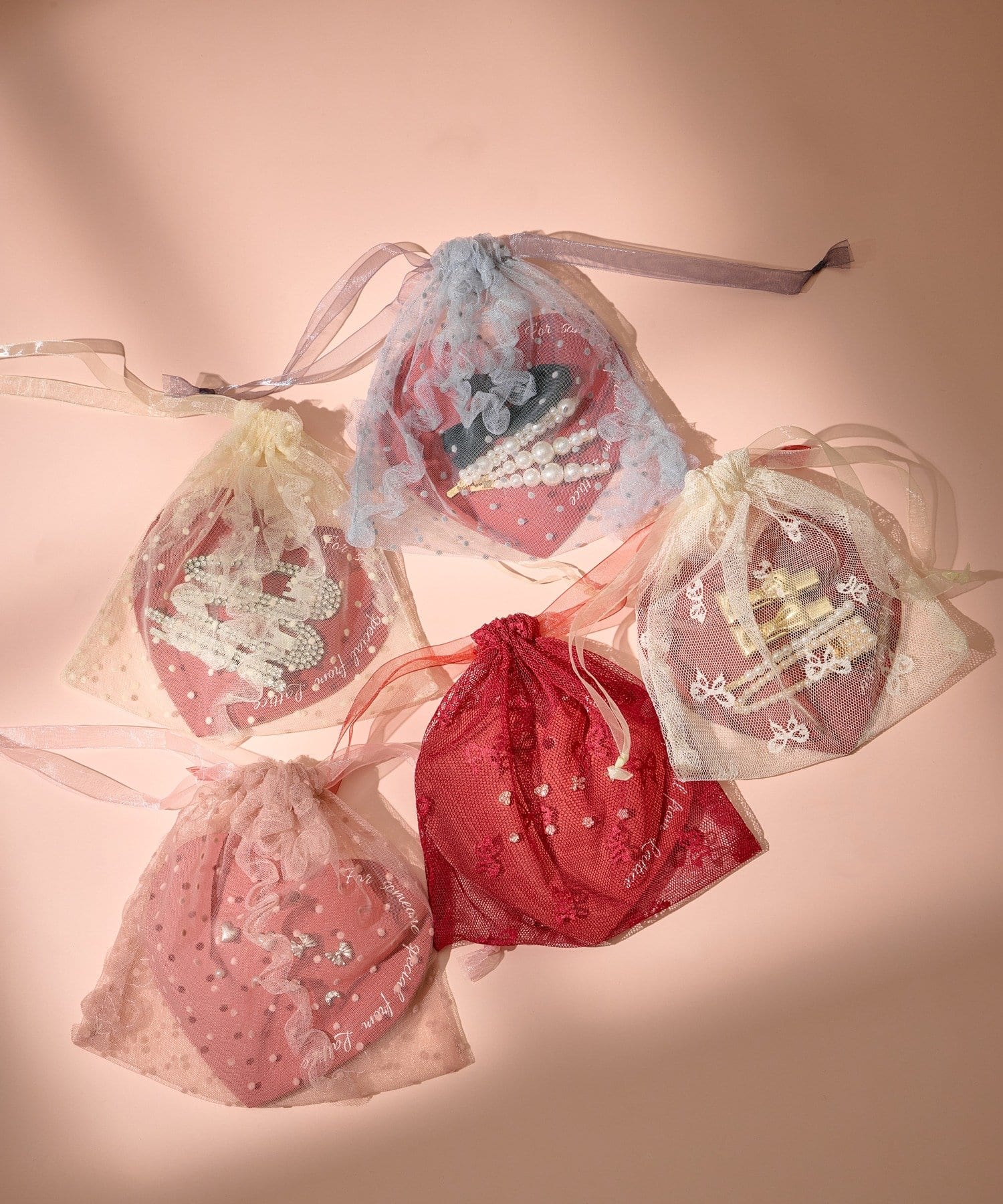 Lattice(ラティス) ベロアリボンクリップ/パールヘアピンセット(5P)