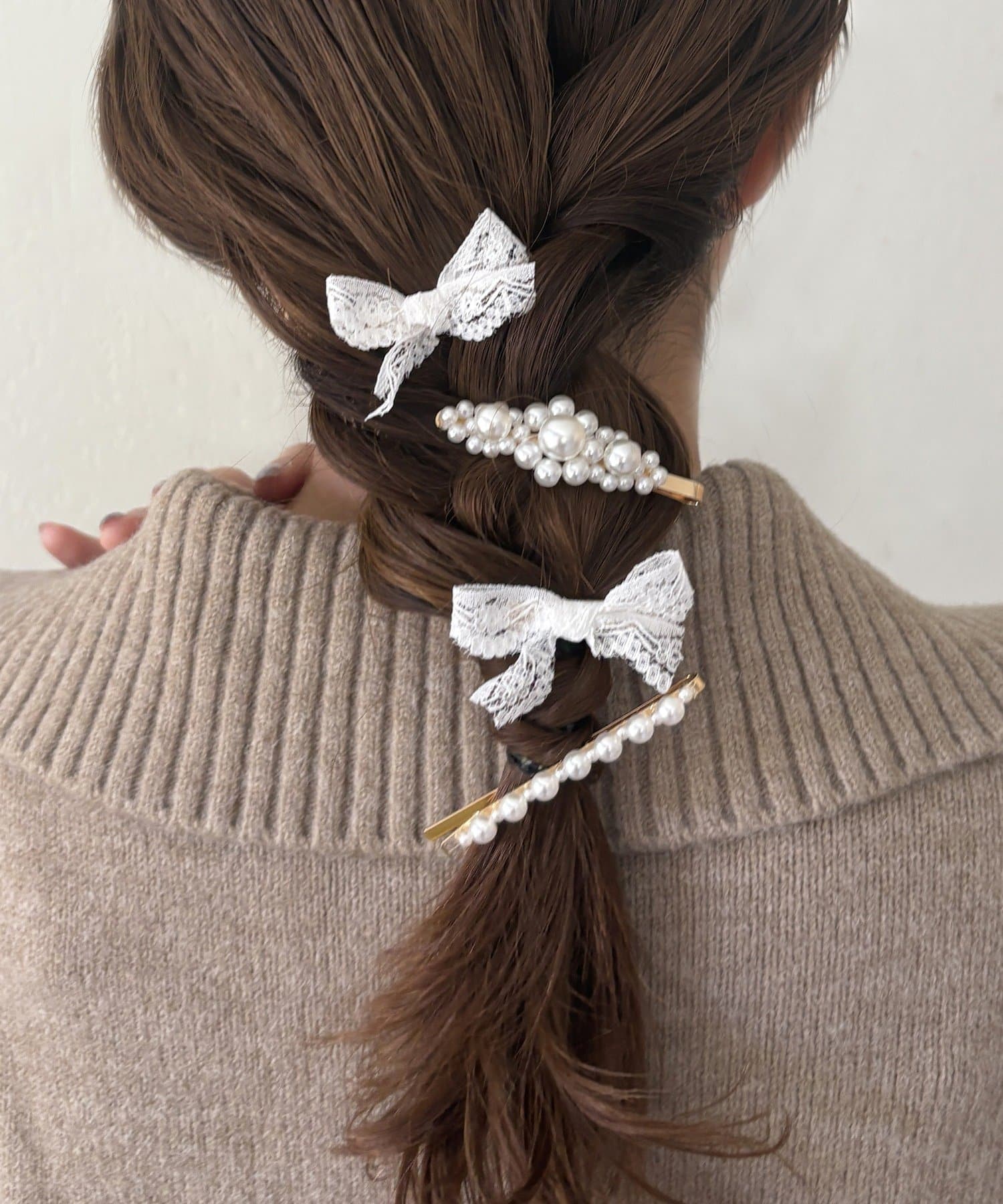 Lattice(ラティス) レースリボンクリップ/ヘアピンセット(4P)