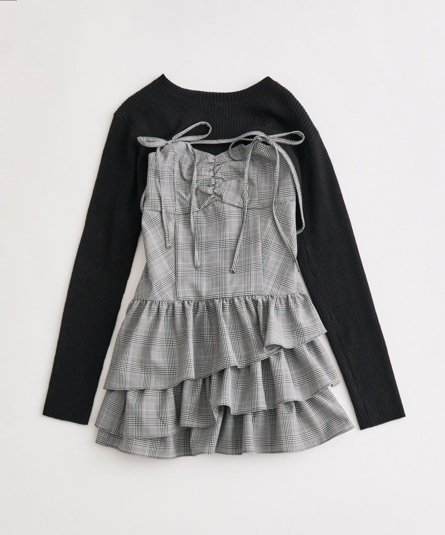 OLIVE des OLIVE(オリーブ デ オリーブ) ニットセットミニキャミワンピース