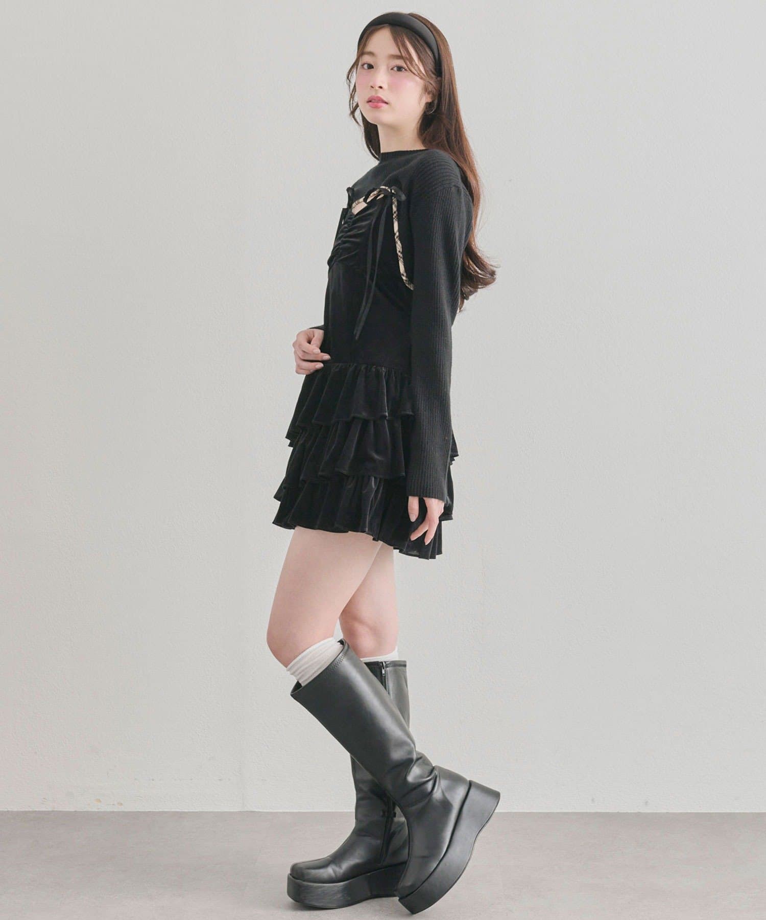 OLIVE des OLIVE(オリーブ デ オリーブ) ニットセットミニキャミワンピース