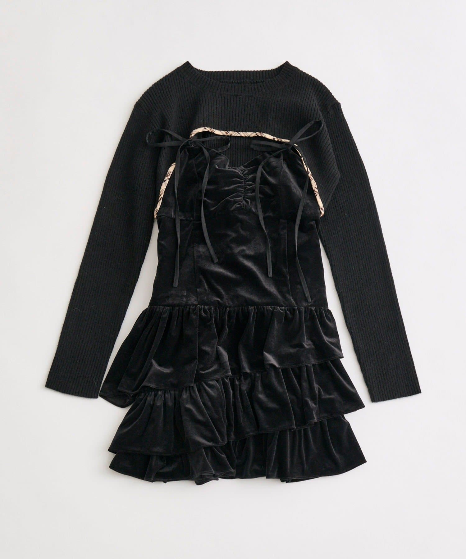 OLIVE des OLIVE(オリーブ デ オリーブ) ニットセットミニキャミワンピース