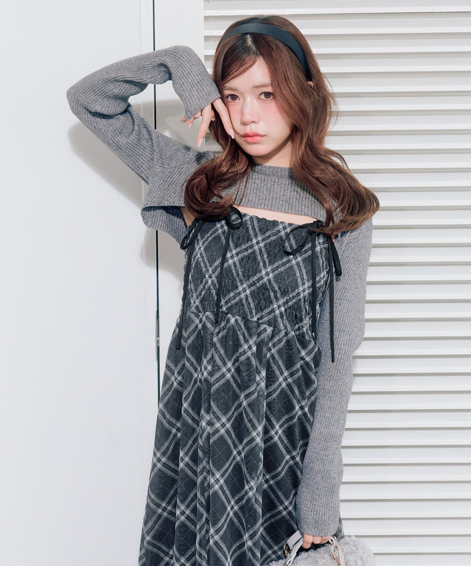 OLIVE des OLIVE(オリーブ デ オリーブ) ニットセットロングキャミワンピース