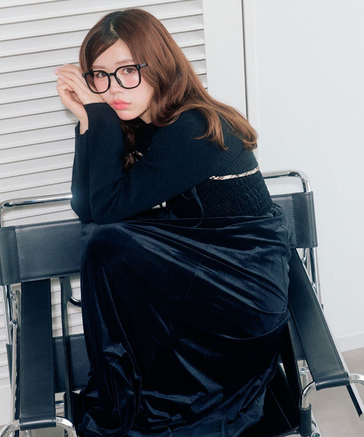 OLIVE des OLIVE(オリーブ デ オリーブ) ニットセットロングキャミワンピース