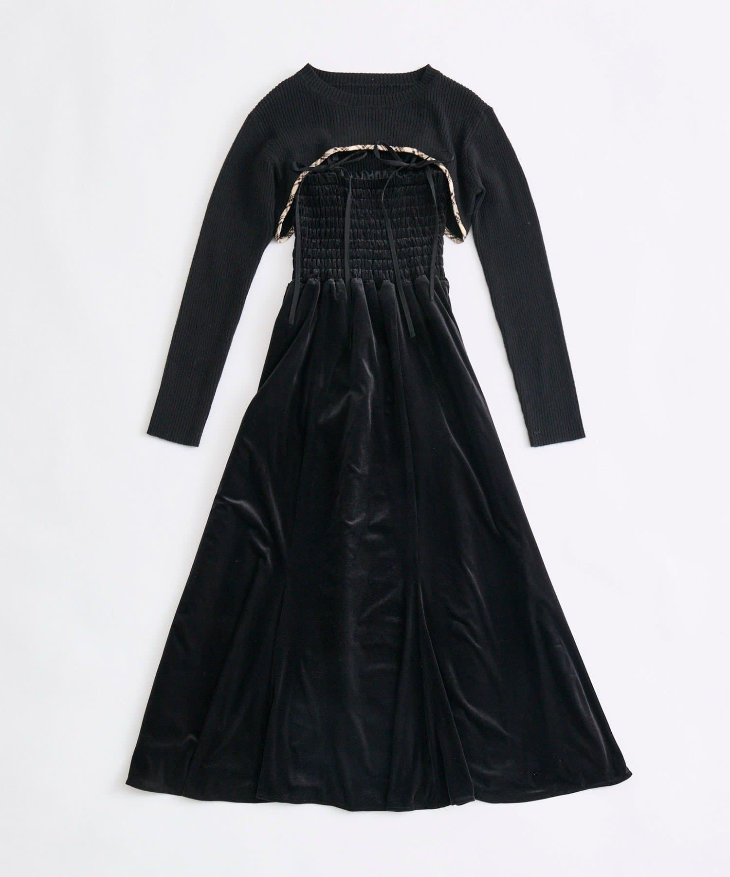 OLIVE des OLIVE(オリーブ デ オリーブ) ニットセットロングキャミワンピース