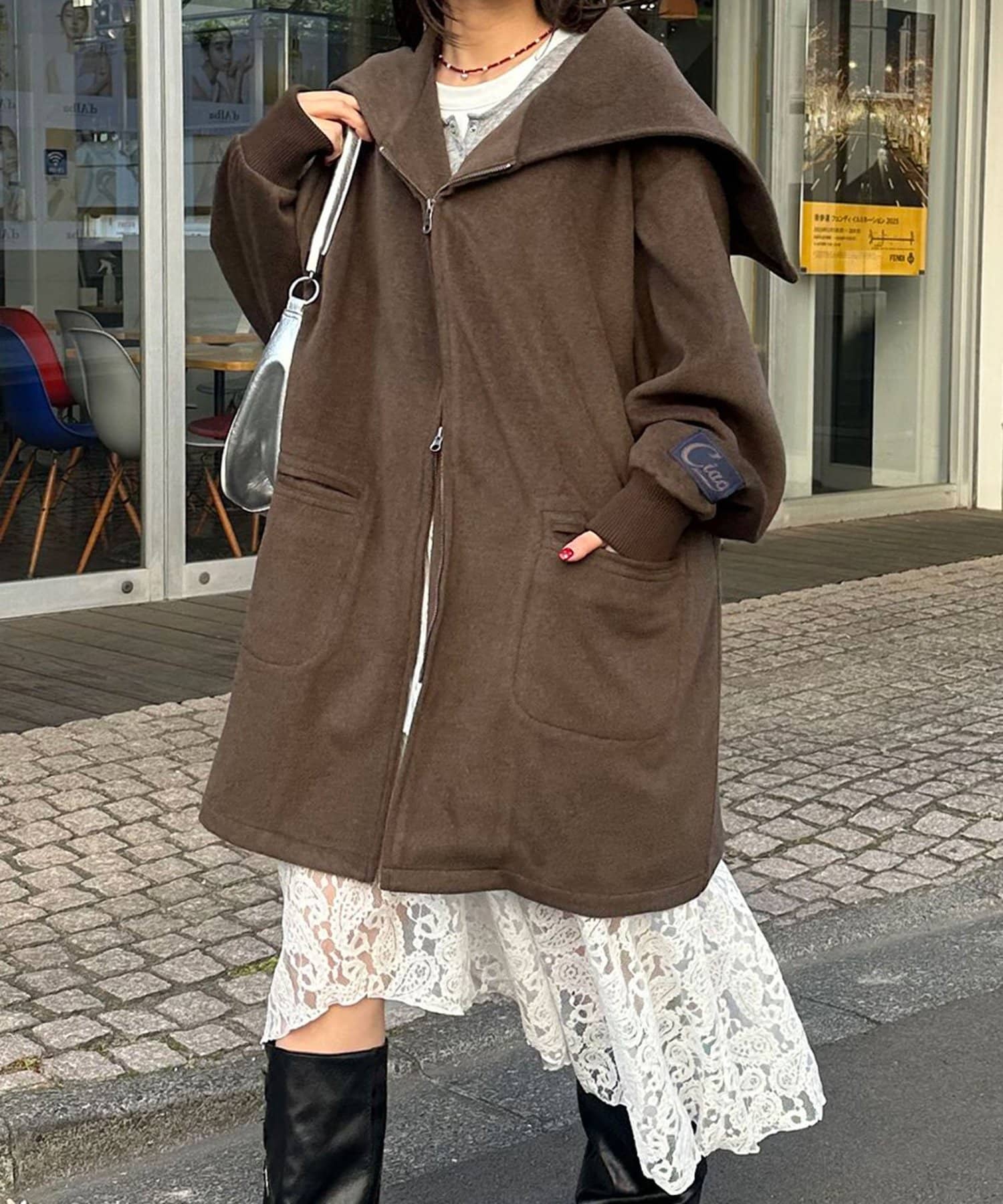 CIAOPANIC(チャオパニック) ウール混カデットコート