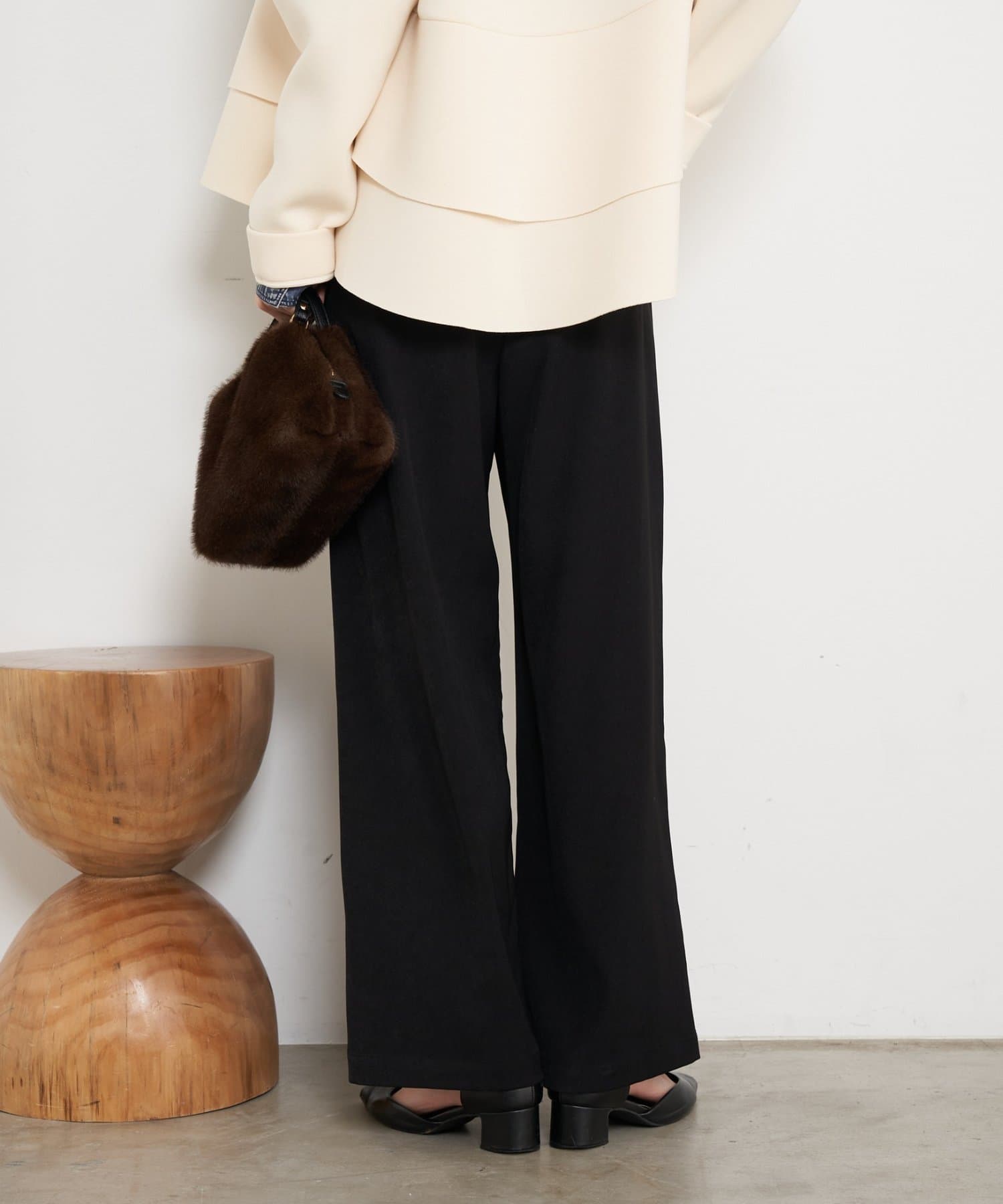 Jena　espace merveilleux(ジェナ　エスパスメルヴェイユ) 【ゆるっと美シルエット】ウエストギャザーワイドパンツ