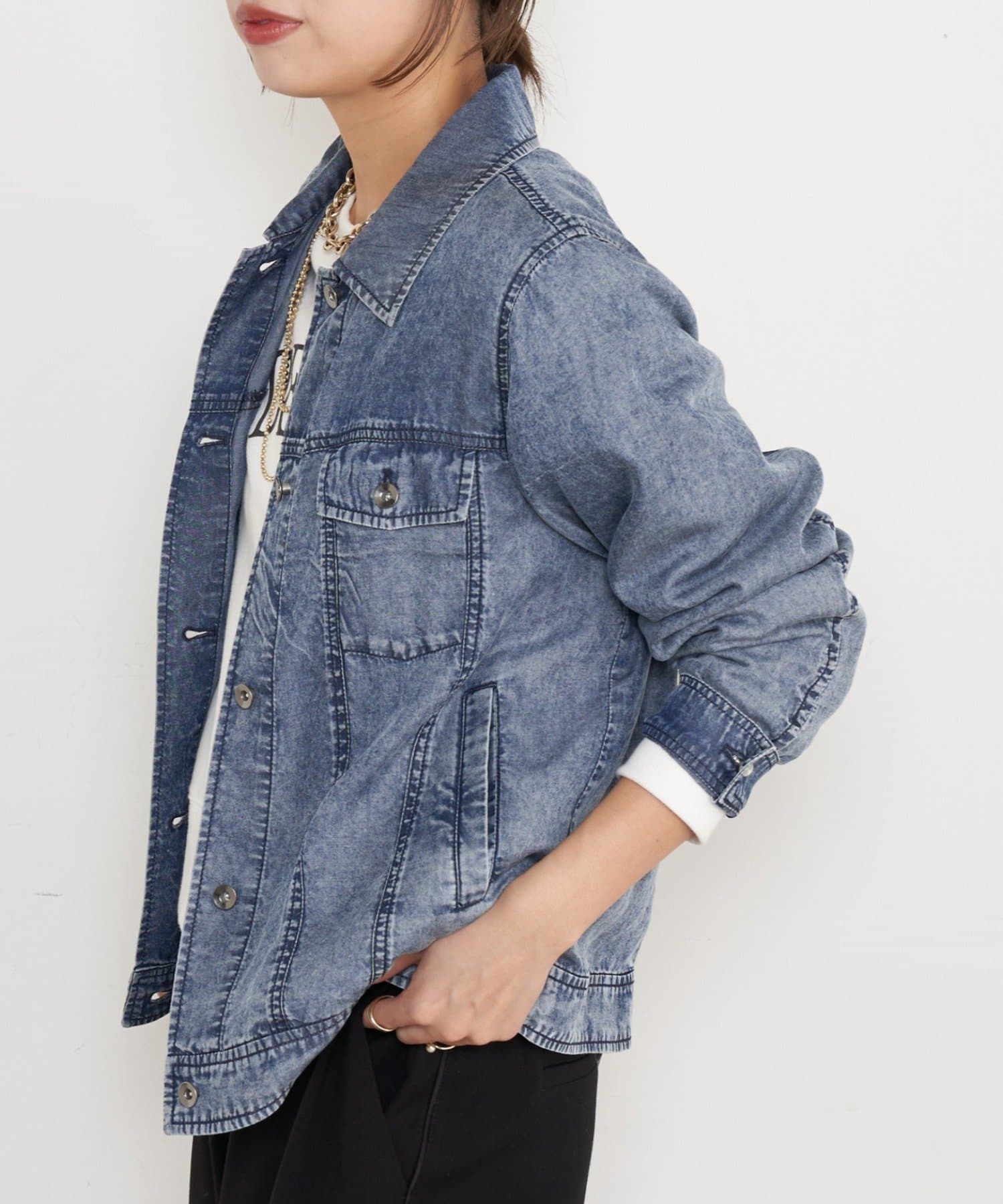 Jena　espace merveilleux(ジェナ　エスパスメルヴェイユ) 【やわらかく羽織るデニム】テンセルデニムステンジャケット