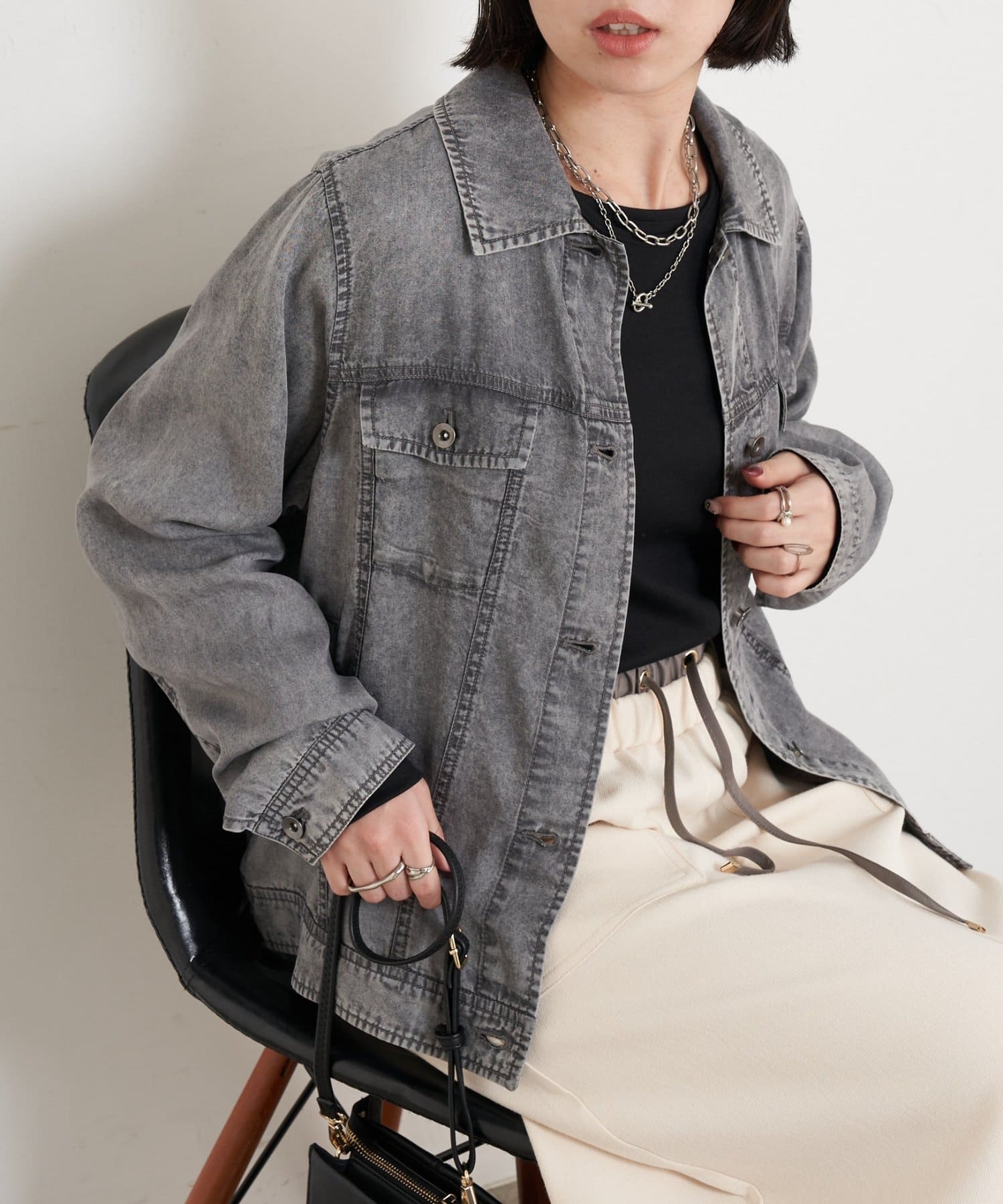 Jena　espace merveilleux(ジェナ　エスパスメルヴェイユ) 【やわらかく羽織るデニム】テンセルデニムステンジャケット