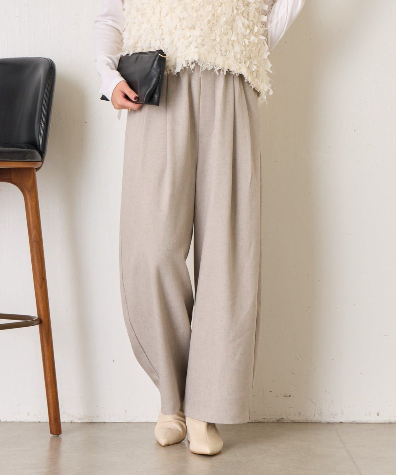 Jena　espace merveilleux(ジェナ　エスパスメルヴェイユ) 【やわらぐ艶カーブ】メランジカーブパンツ