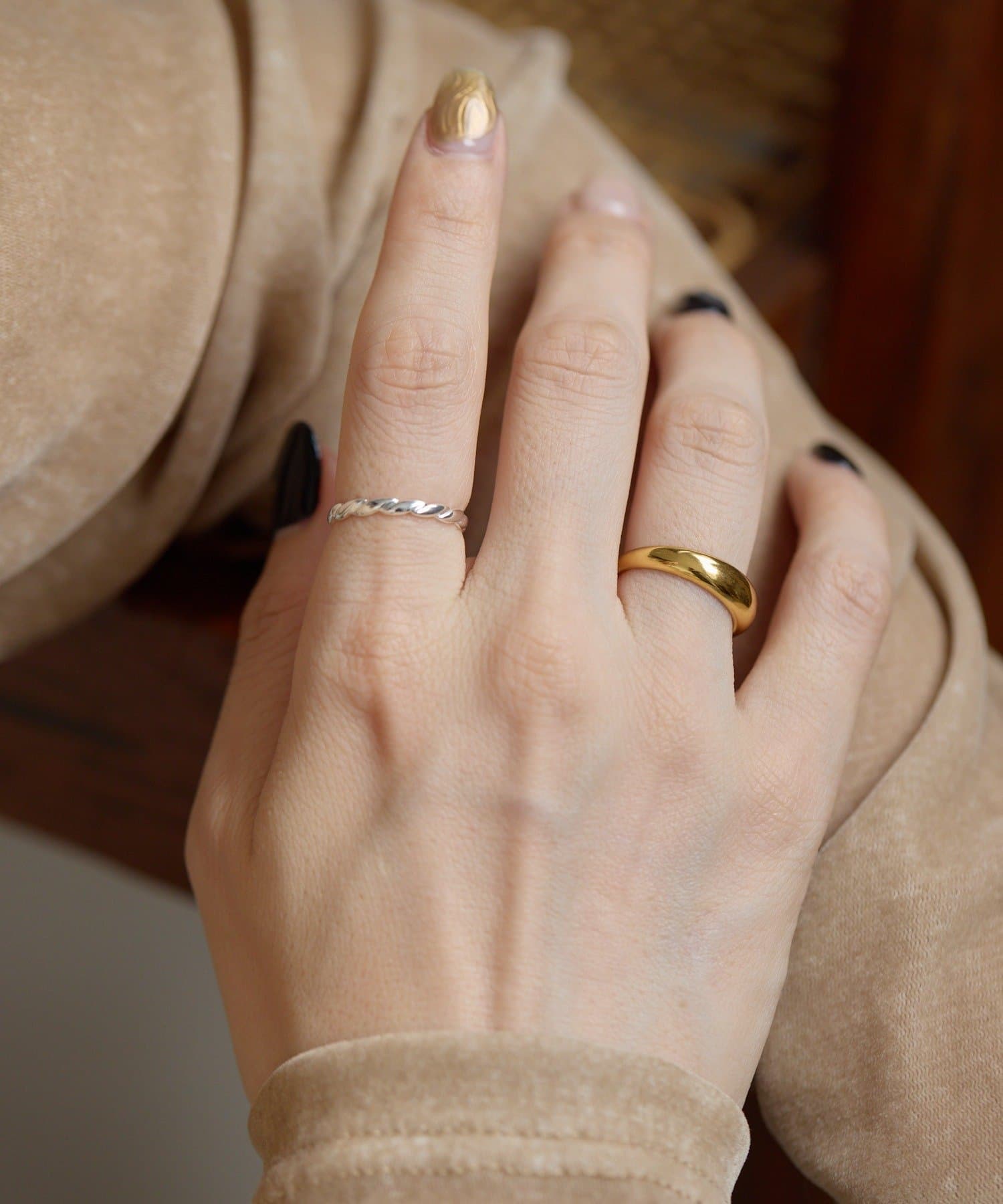 ear PAPILLONNER(イア パピヨネ) 《金属アレルギー対応/ステンレス》バイカラーセットリング