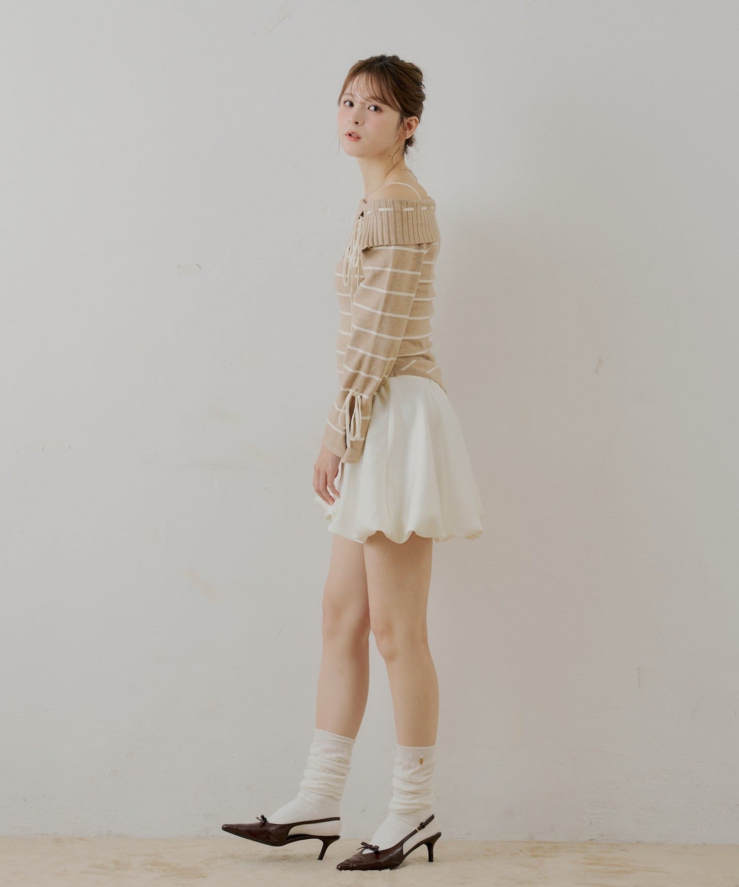 Chico(チコ) ワンショルニット+バルーンワンピースセット