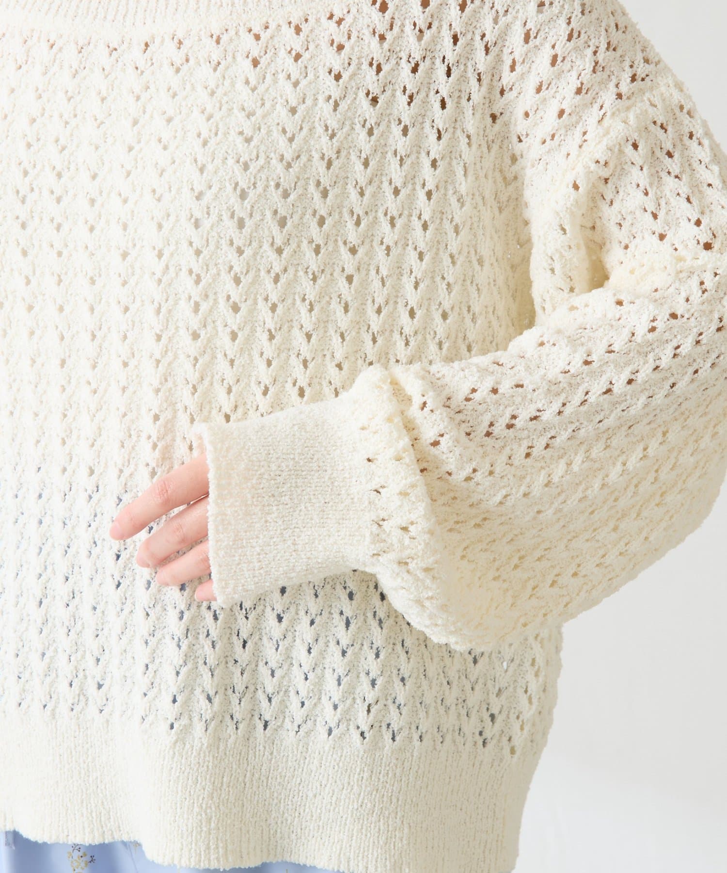 COLLAGE GALLARDAGALANTE(コラージュ ガリャルダガランテ) 【春まで着れる】レースステッチニット