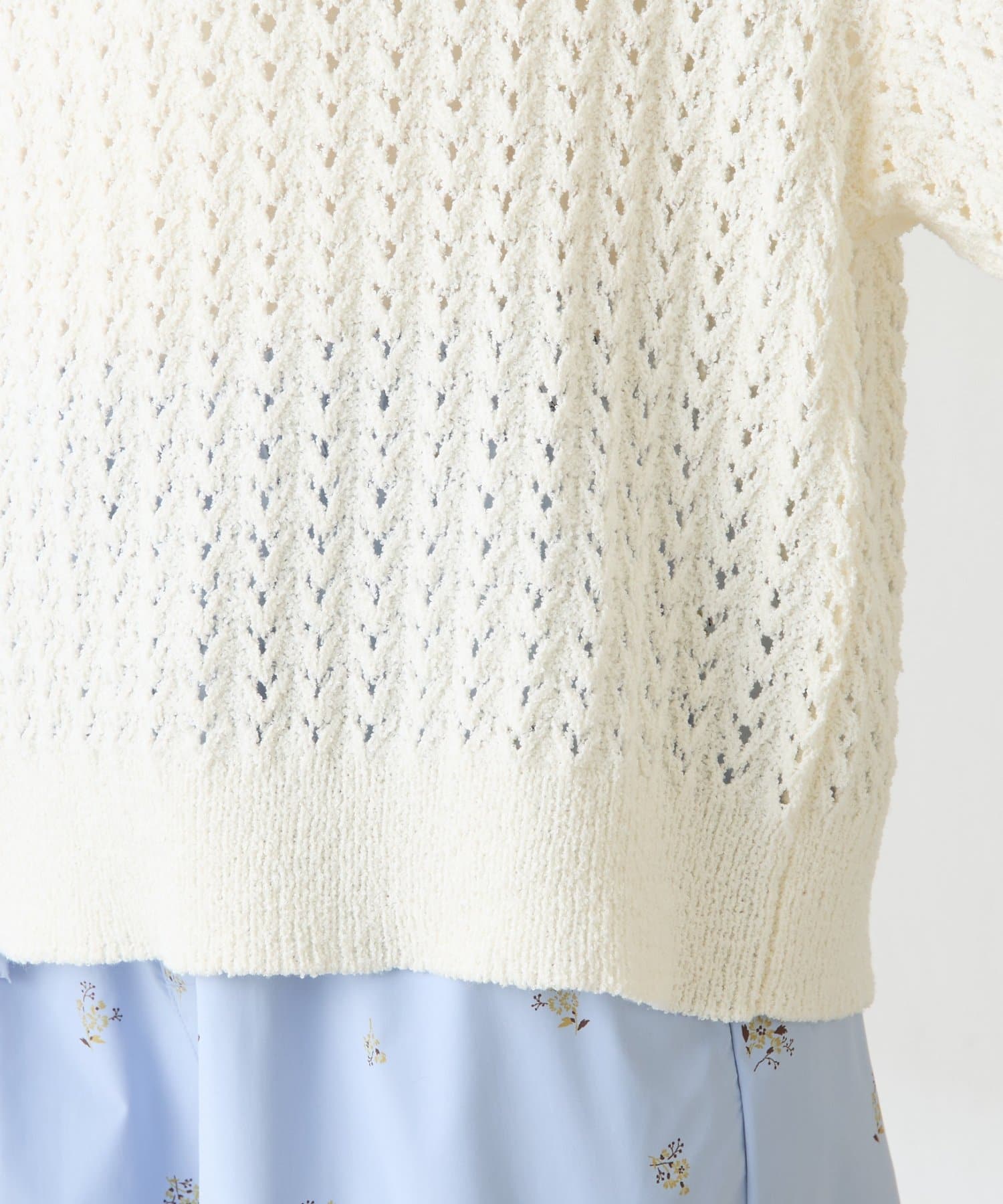 COLLAGE GALLARDAGALANTE(コラージュ ガリャルダガランテ) 【春まで着れる】レースステッチニット