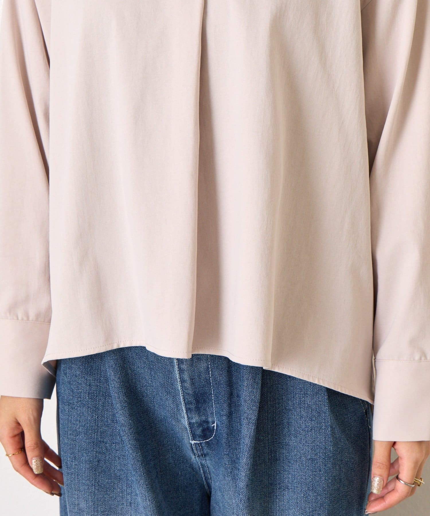 Jena　espace merveilleux(ジェナ　エスパスメルヴェイユ) 袖ボタンスキッパーシャツ