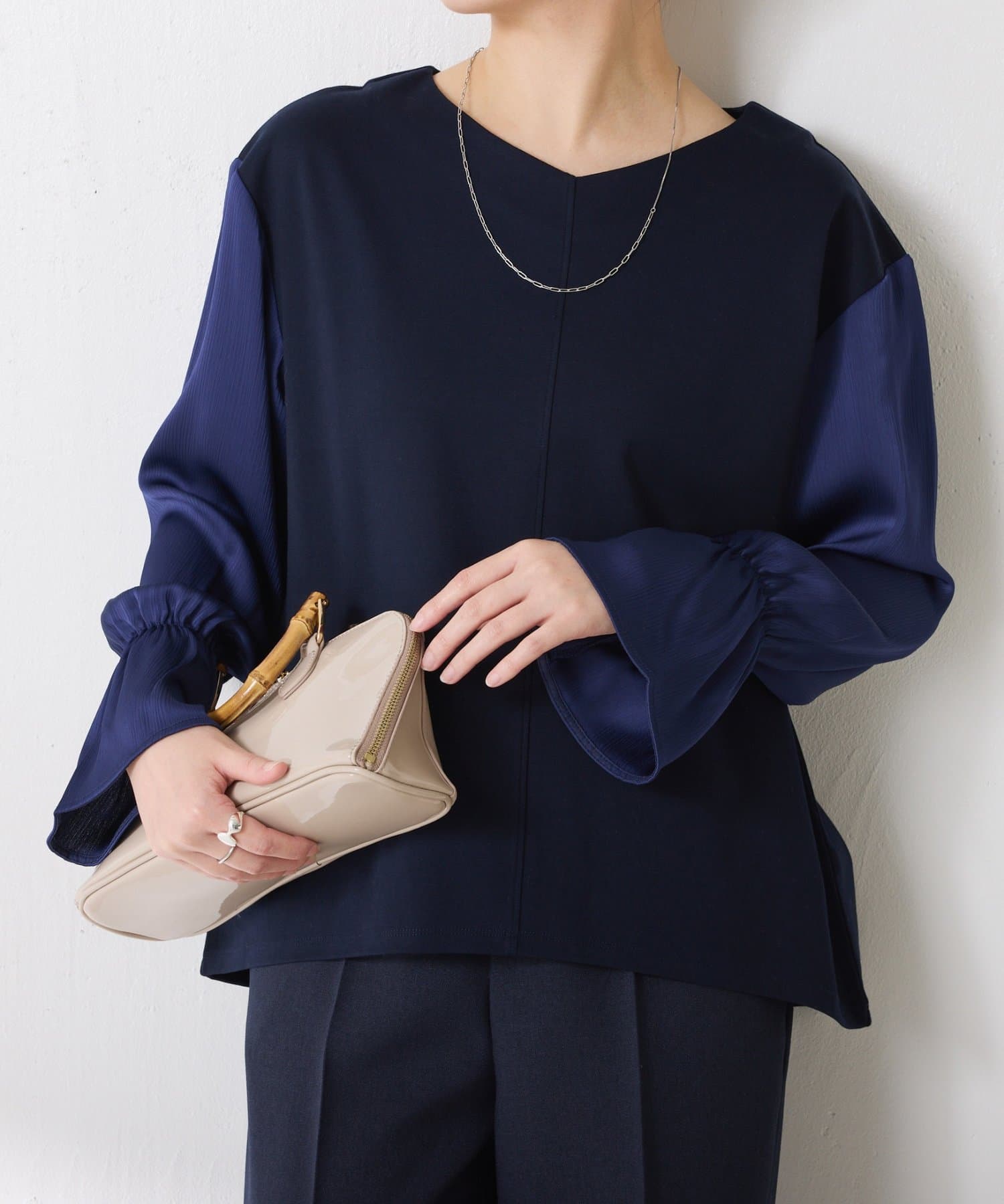 COLLAGE GALLARDAGALANTE(コラージュ ガリャルダガランテ) 【着映えトップス】ドッキングスリーブプルオーバー/セレモニー