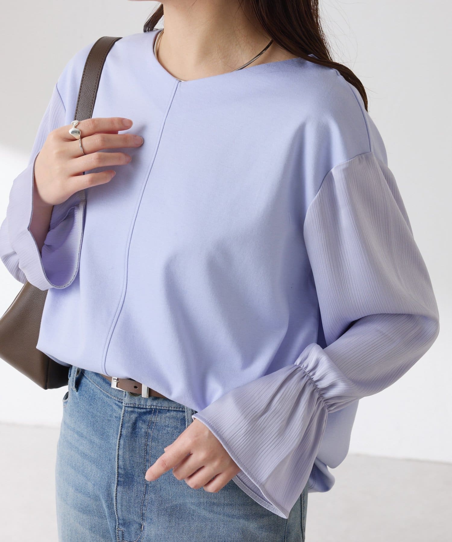 COLLAGE GALLARDAGALANTE(コラージュ ガリャルダガランテ) 【着映えトップス】ドッキングスリーブプルオーバー/セレモニー