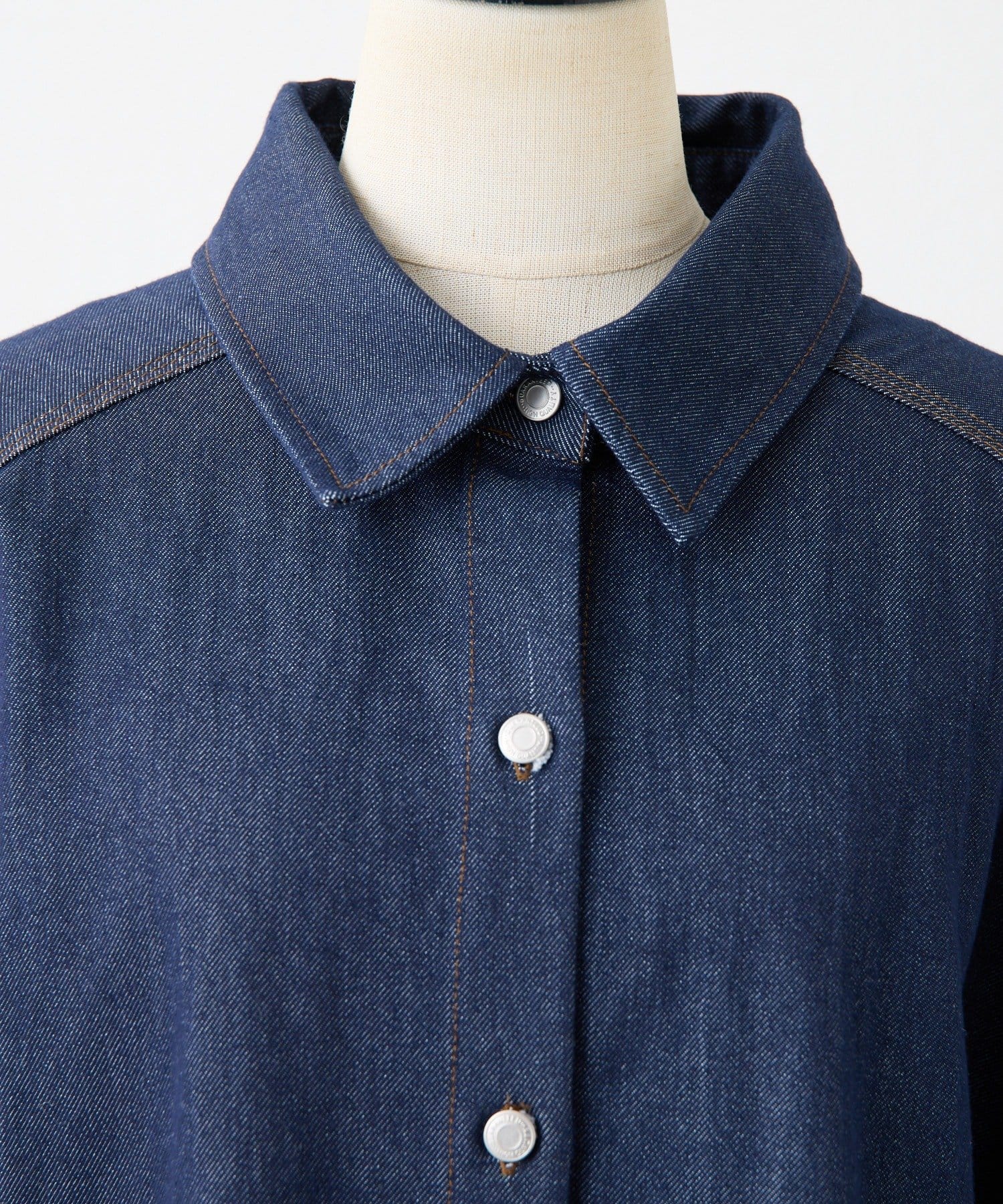 ear PAPILLONNER(イア パピヨネ) 《リボンは取り外し可能》デニムリボンシャツ【SUM1 STYLE(スミスタイル)】