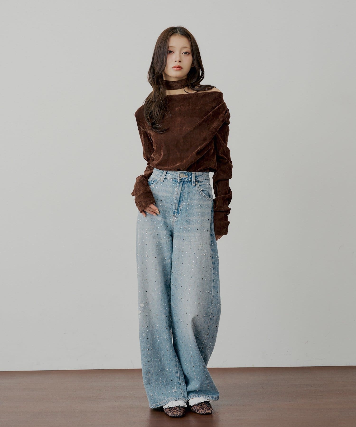 Chico(チコ) 【SALON by Chico】フリルデザインリボンバレエシューズ