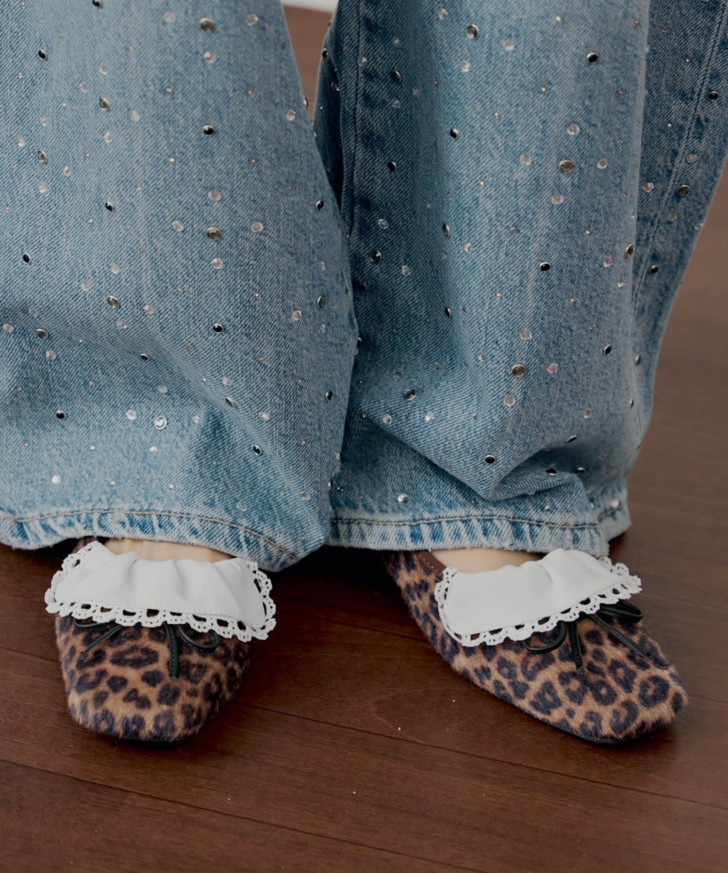 Chico(チコ) 【SALON by Chico】フリルデザインリボンバレエシューズ