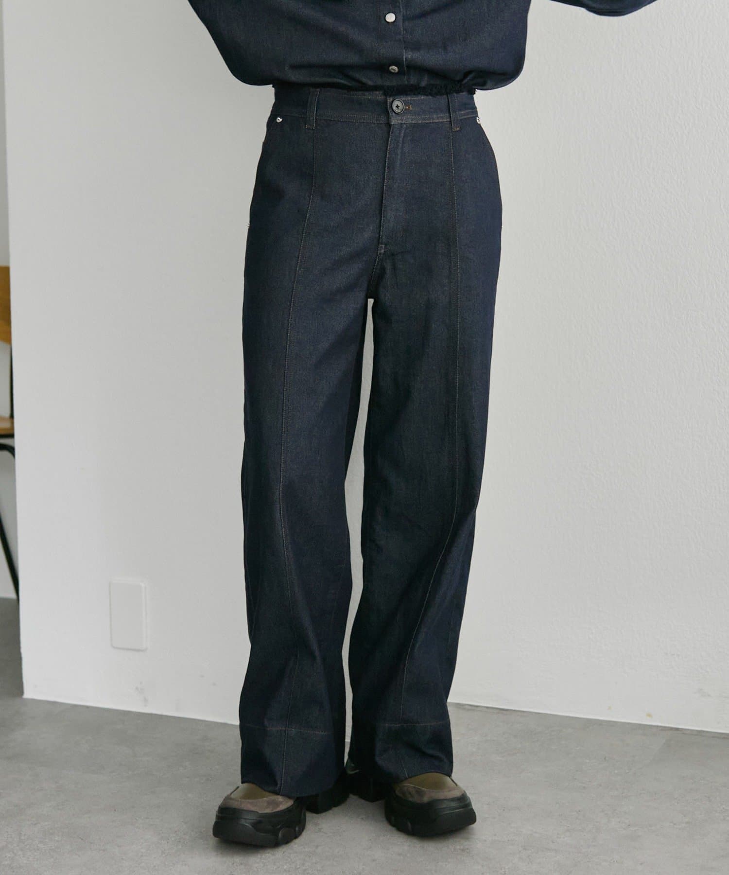 ear PAPILLONNER(イア パピヨネ) 《セットアップ着用も可》センターラインデニムパンツ【SUM1 STYLE(スミスタイル)】