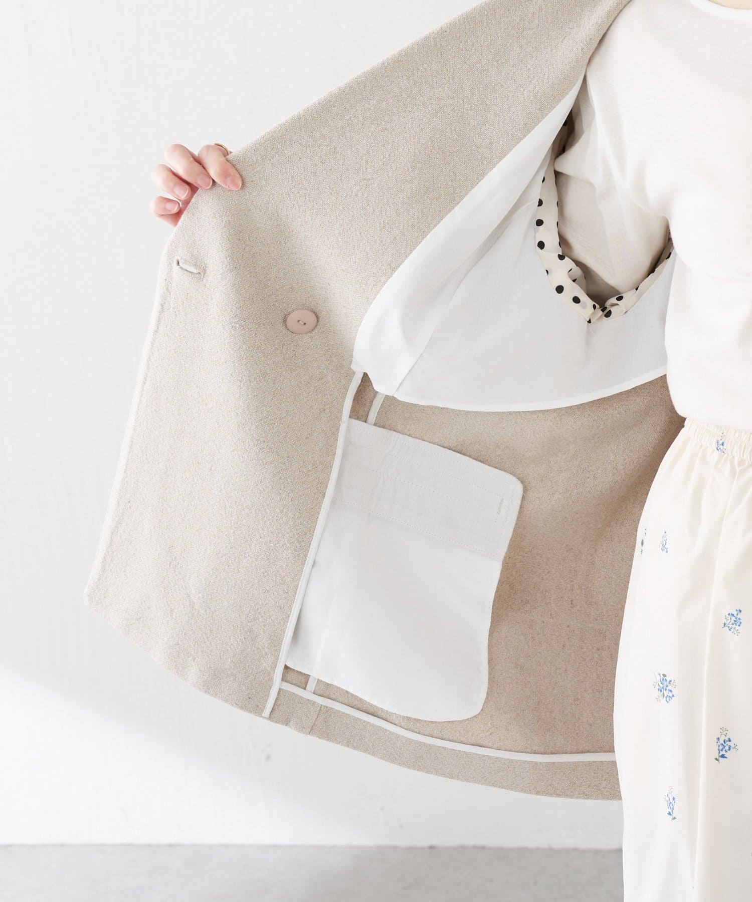 COLLAGE GALLARDAGALANTE(コラージュ ガリャルダガランテ) コットンリネンオーバーダブルジャケット