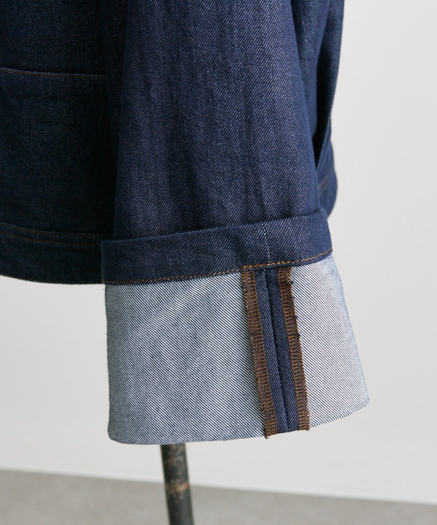 ear PAPILLONNER(イア パピヨネ) 《ノーカラー》Vネックデニムジャケット【SUM1 STYLE(スミスタイル)】