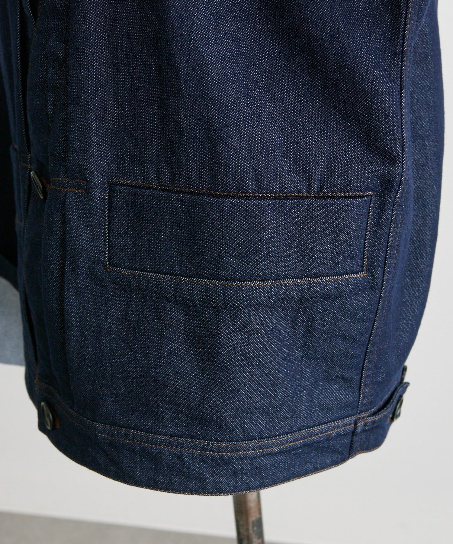 ear PAPILLONNER(イア パピヨネ) 《ノーカラー》Vネックデニムジャケット【SUM1 STYLE(スミスタイル)】