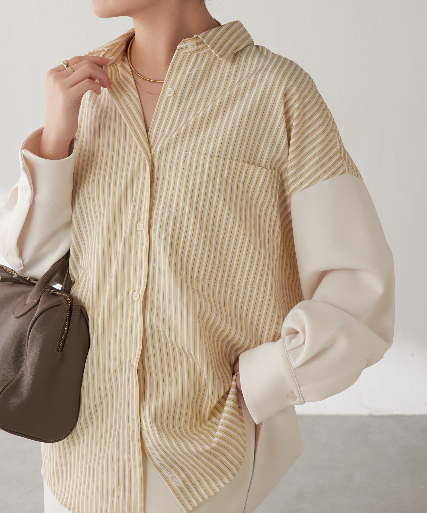 COLLAGE GALLARDAGALANTE(コラージュ ガリャルダガランテ) 【冬から着れる】ポンチドッキングシャツ