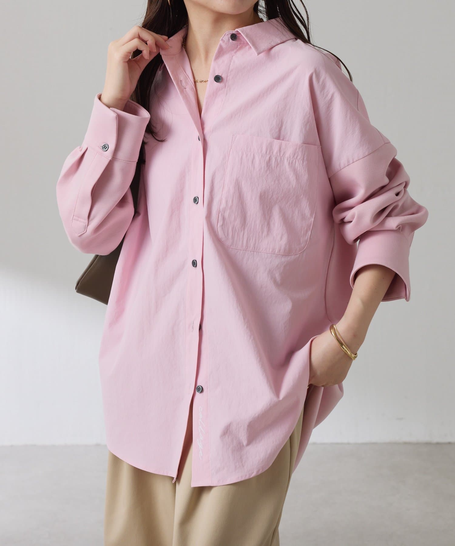 COLLAGE GALLARDAGALANTE(コラージュ ガリャルダガランテ) 【冬から着れる】ポンチドッキングシャツ