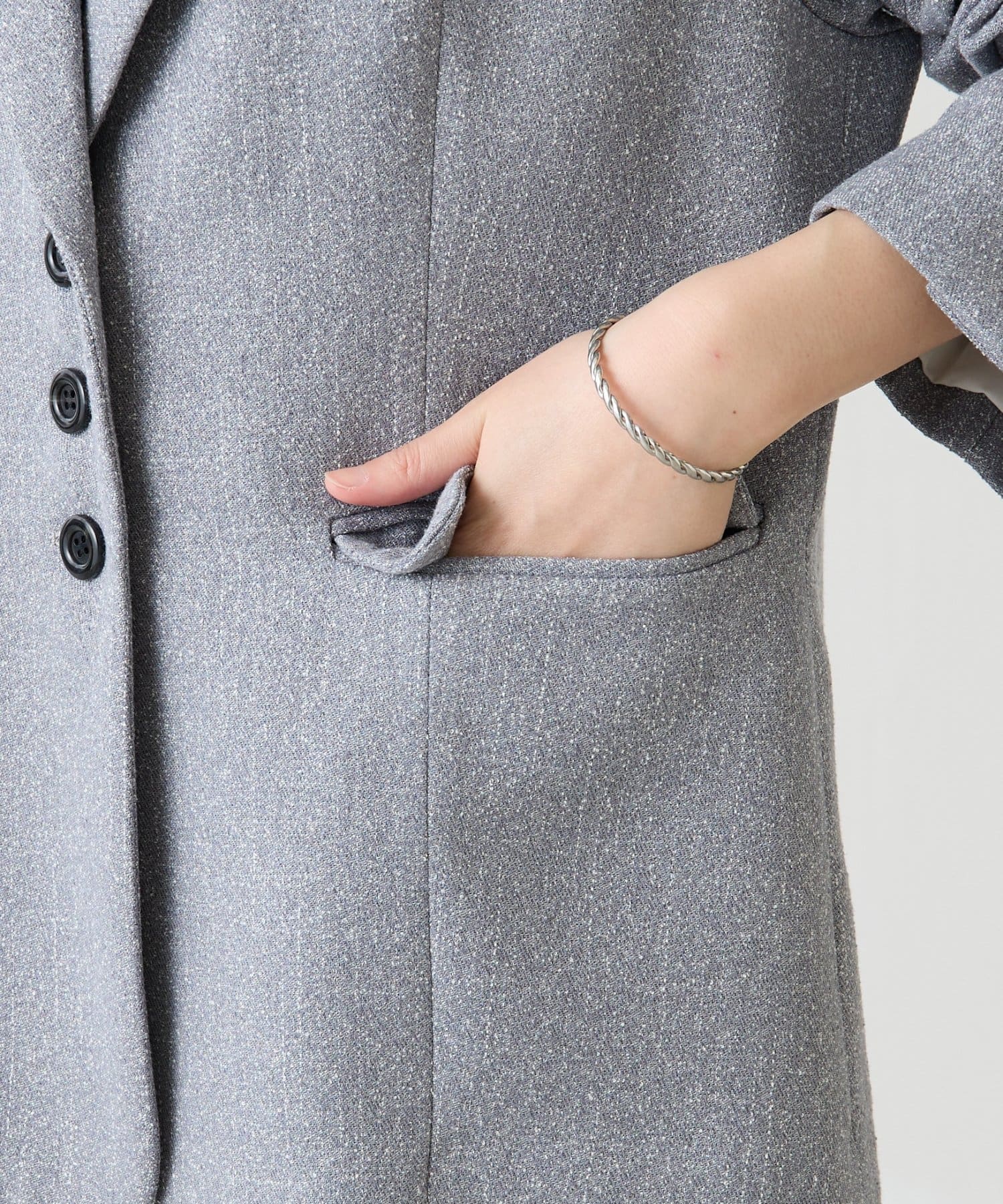 COLLAGE GALLARDAGALANTE(コラージュ ガリャルダガランテ) 【裏地付き】ツイードオーバージャケット