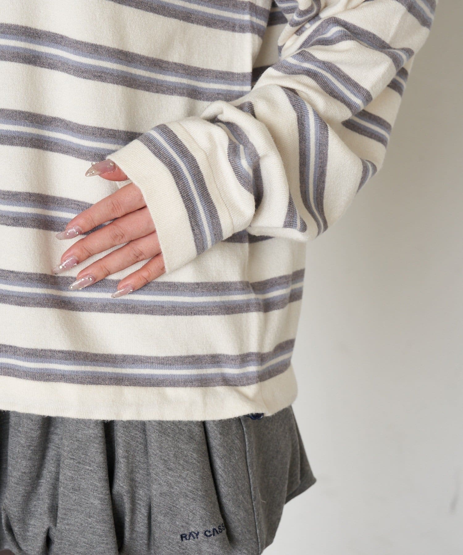 RAY CASSIN(レイカズン) ドロストジャージニットポロシャツ