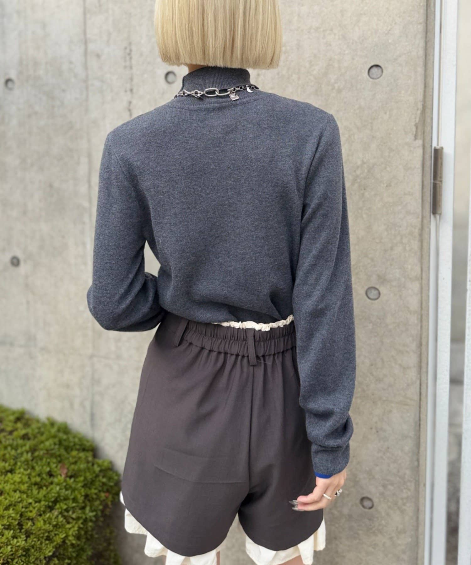 w closet(ダブルクローゼット) 配色ラメタートルニット