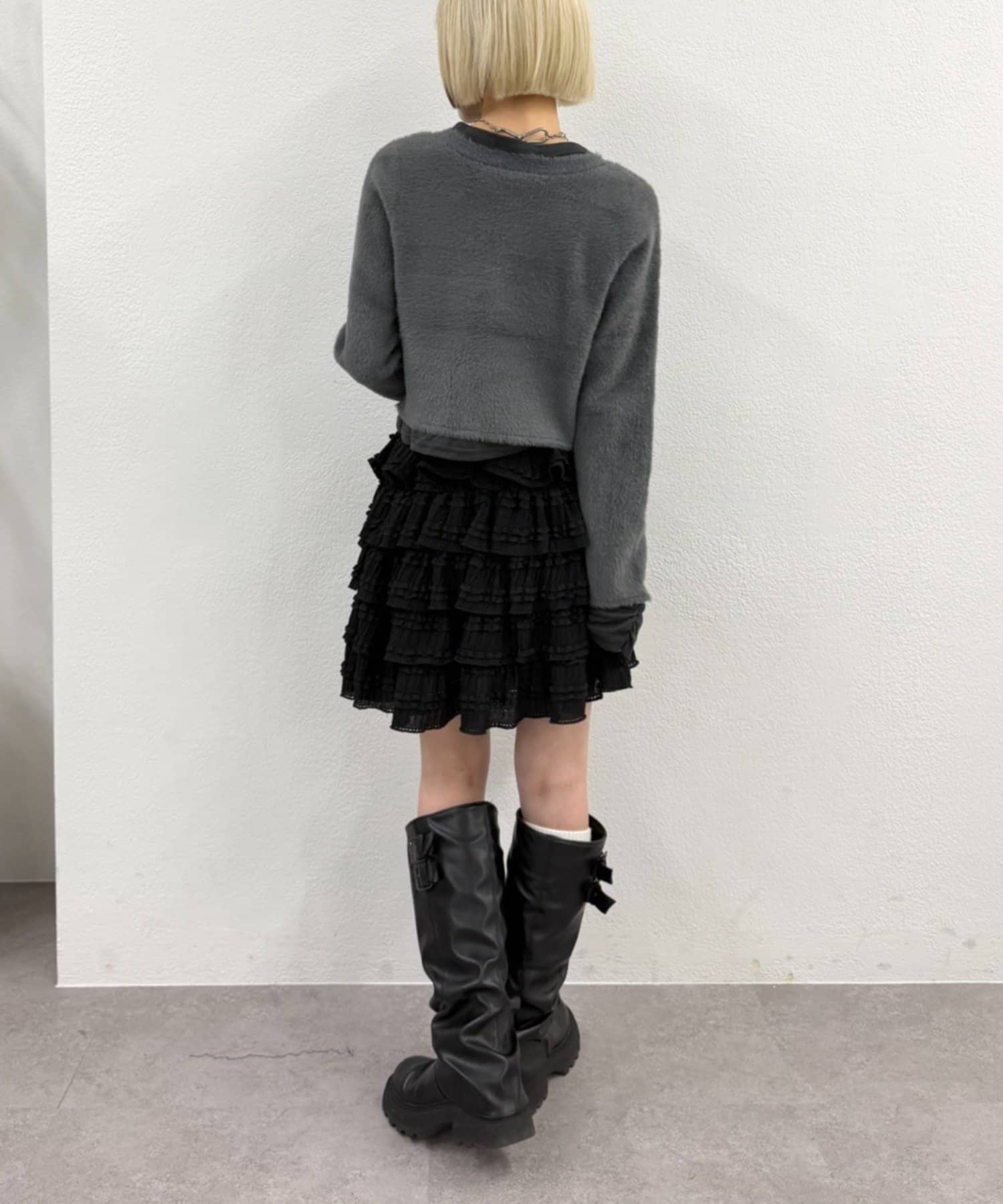 w closet(ダブルクローゼット) シャギーレイヤードニット