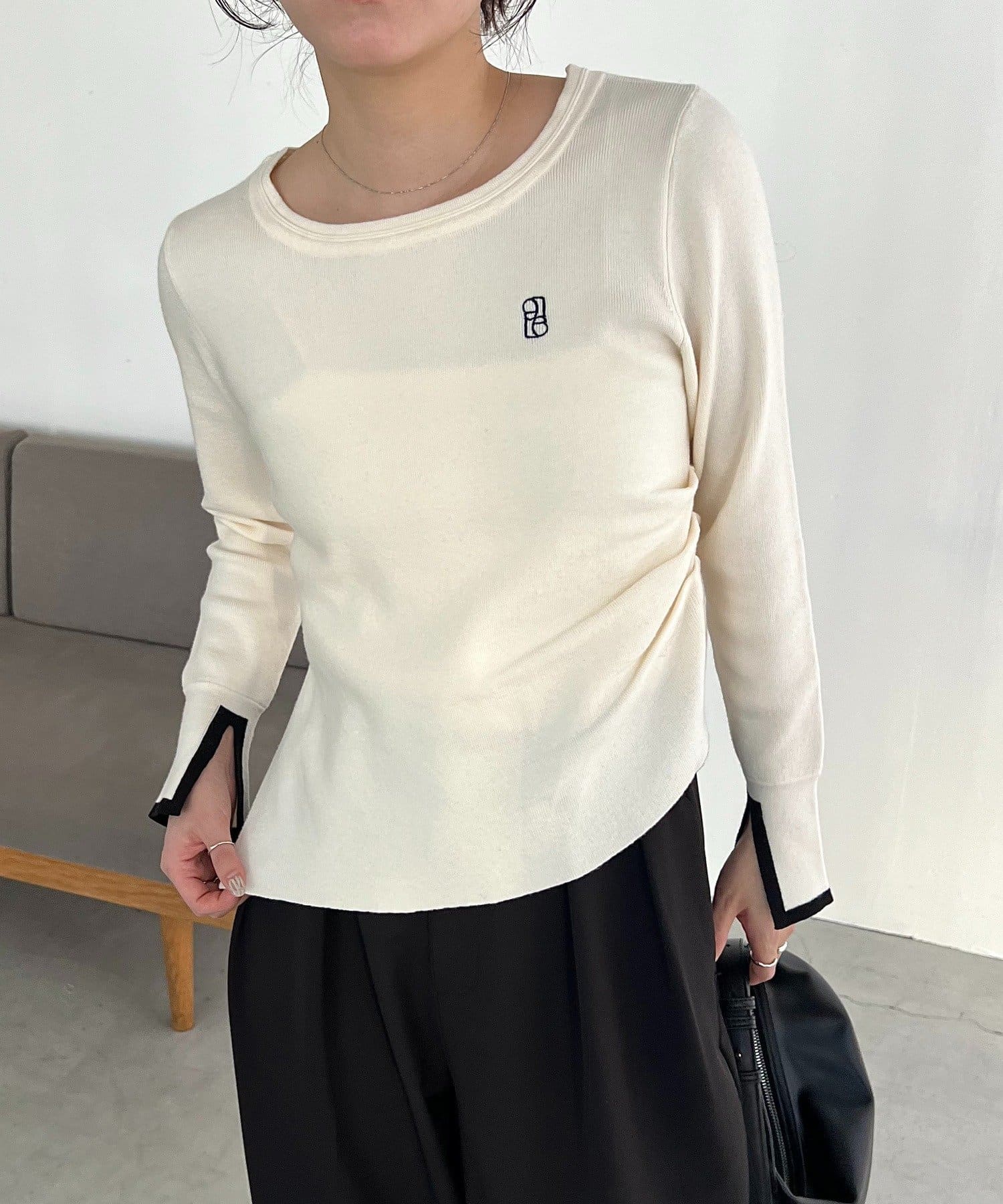 CAPRICIEUX LE'MAGE(カプリシュレマージュ) 1ポイントバイカラーニット