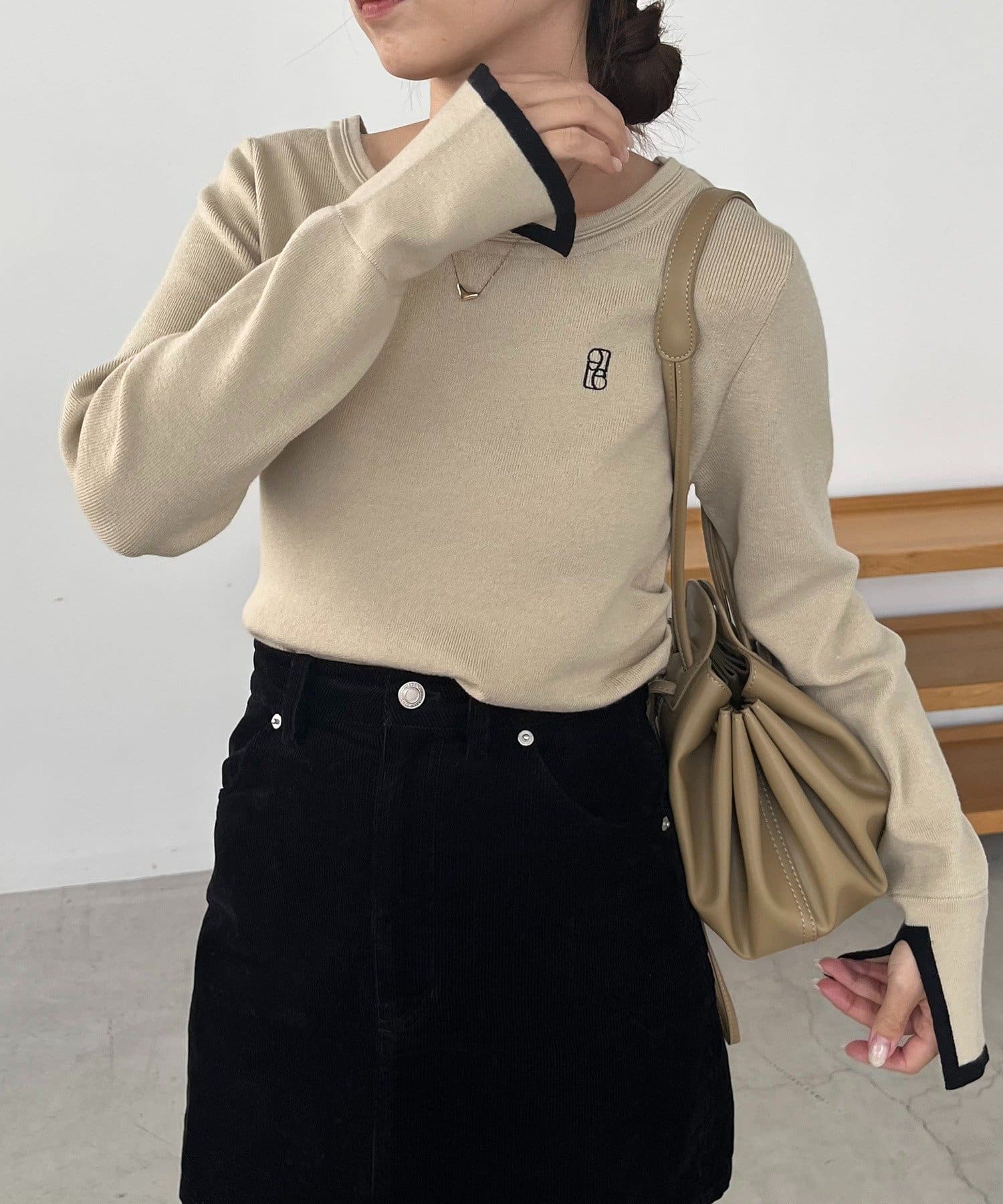 CAPRICIEUX LE'MAGE(カプリシュレマージュ) 1ポイントバイカラーニット