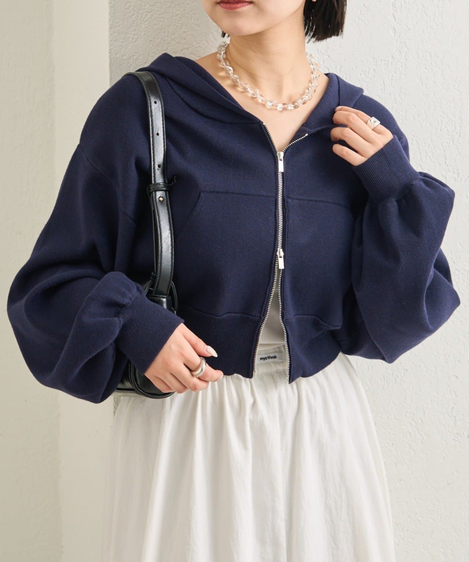 mystic(ミスティック) フーディーニットショートパーカー