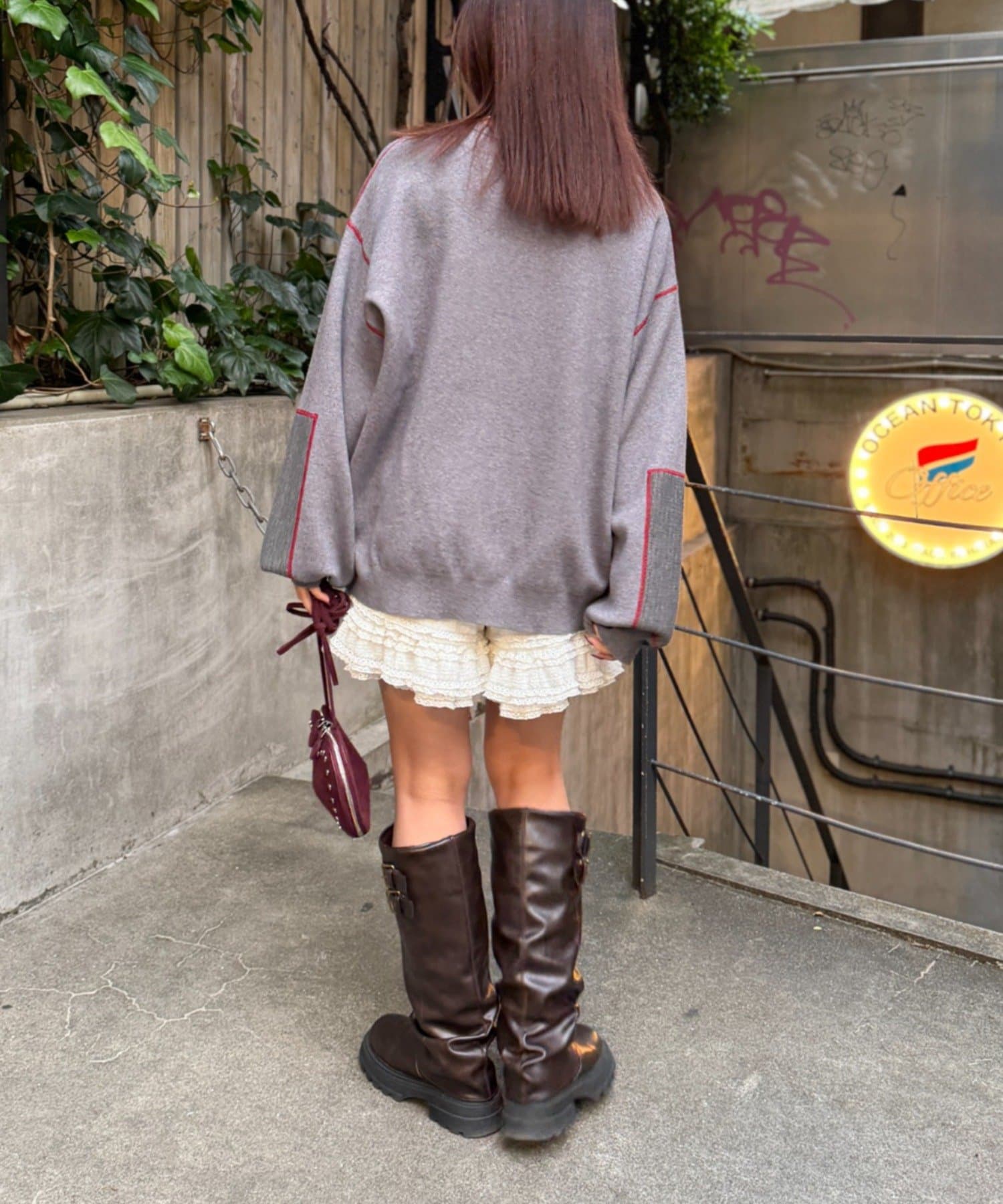 w closet(ダブルクローゼット) 【11月14日 18：30予約開始！】エルボーパッチニット