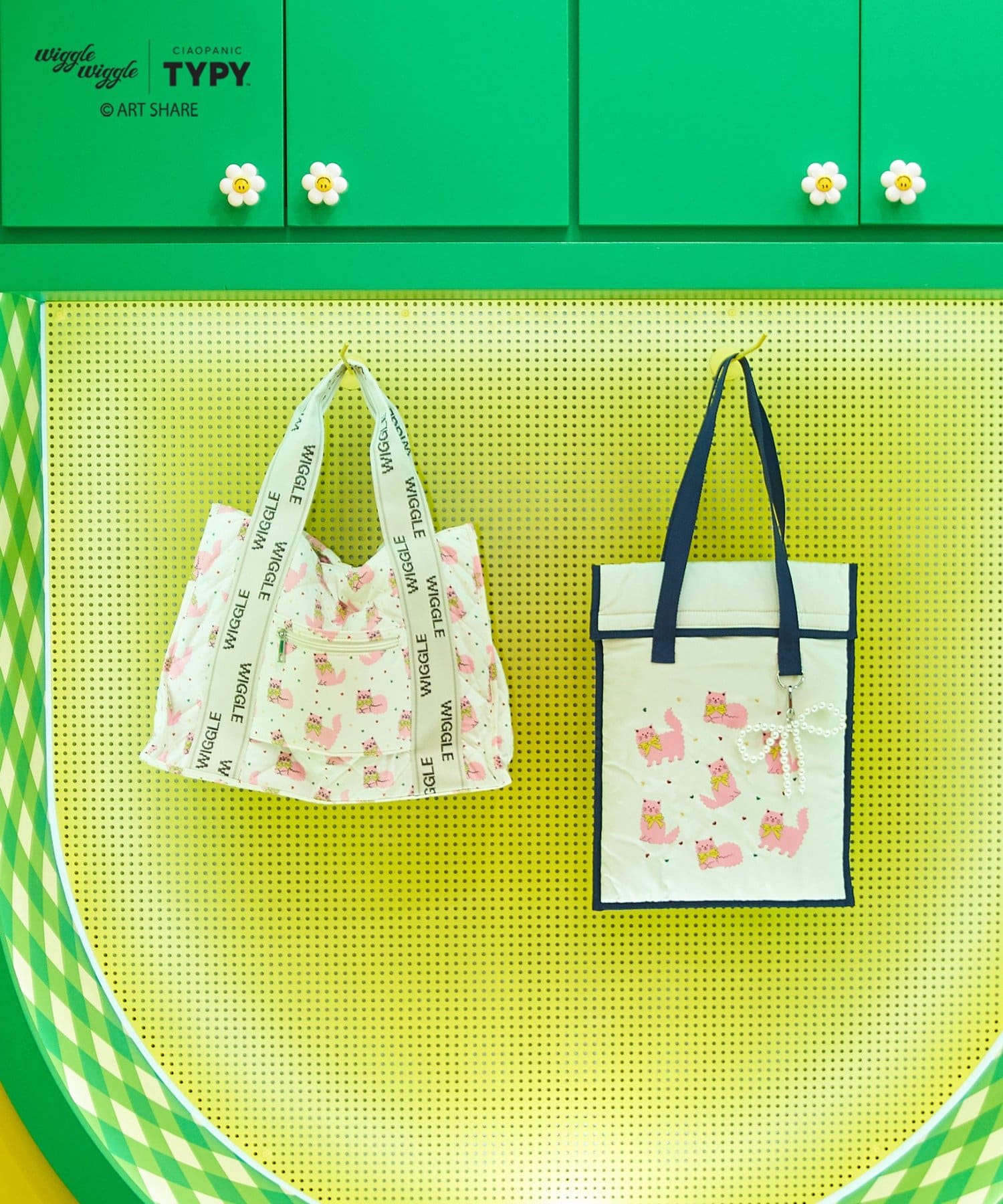 CIAOPANIC TYPY(チャオパニックティピー) 【wiggle wiggle】ジャガードテープマルチウェイトートバッグ/キャリーオンバッグ/マザーズバッグ