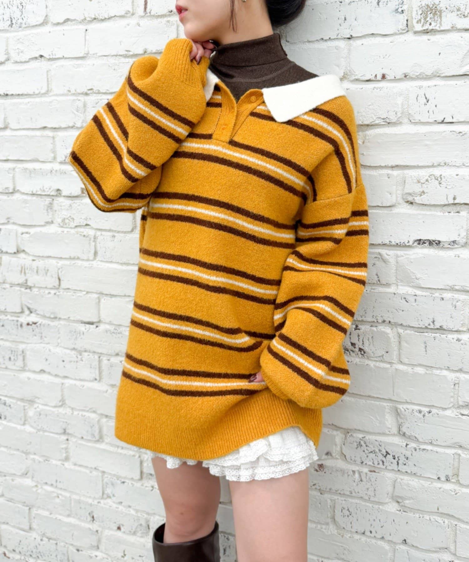 w closet(ダブルクローゼット) 【11月14日 18：30予約開始！】ボーダーラガーニット