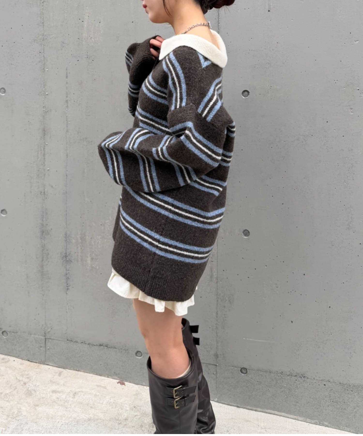 w closet(ダブルクローゼット) 【11月14日 18：30予約開始！】ボーダーラガーニット