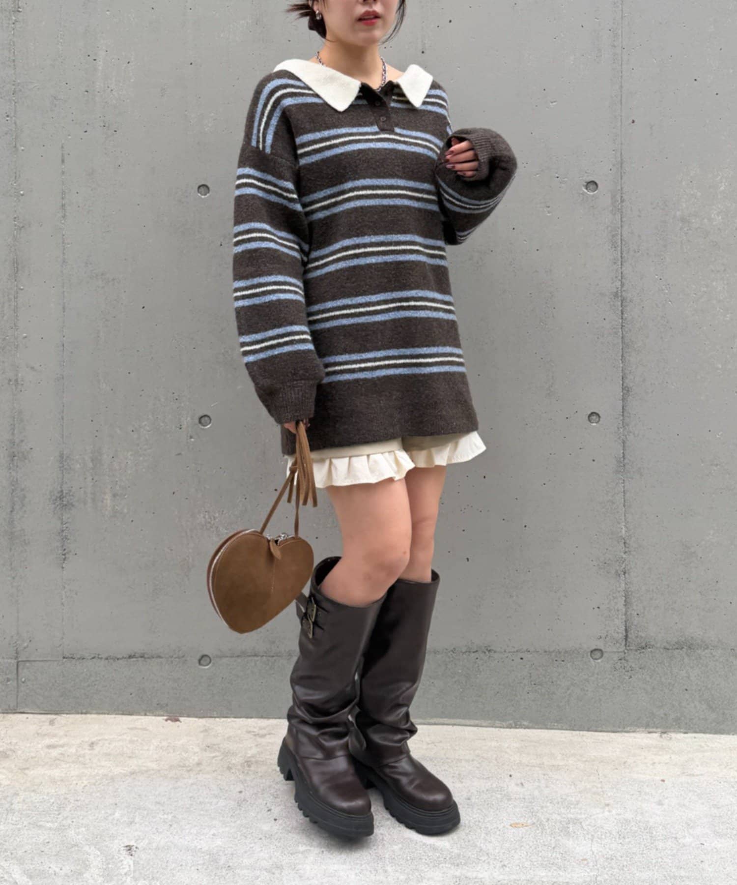 w closet(ダブルクローゼット) 【11月14日 18：30予約開始！】ボーダーラガーニット