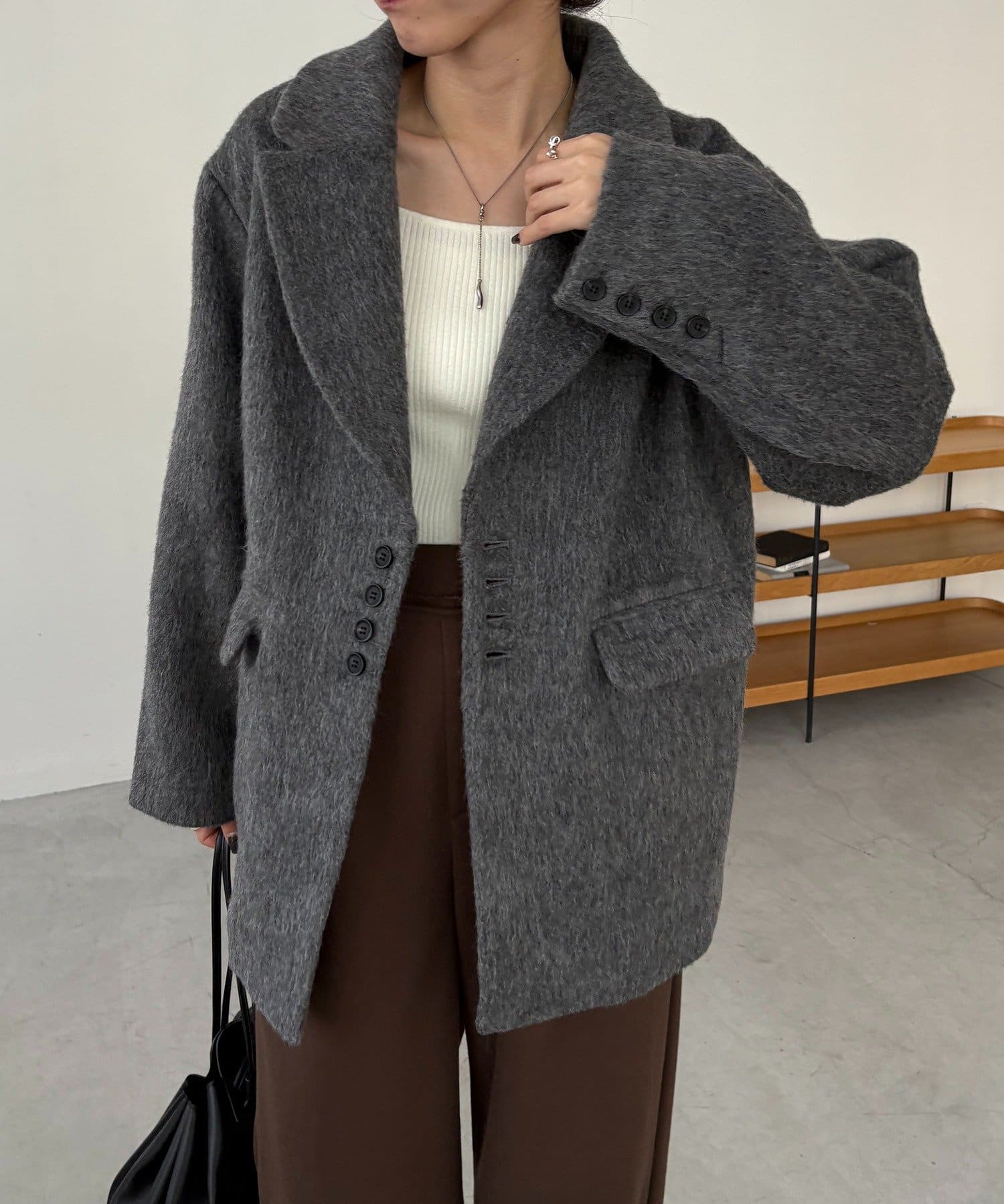 CAPRICIEUX LE'MAGE(カプリシュレマージュ) シャギーウールコート